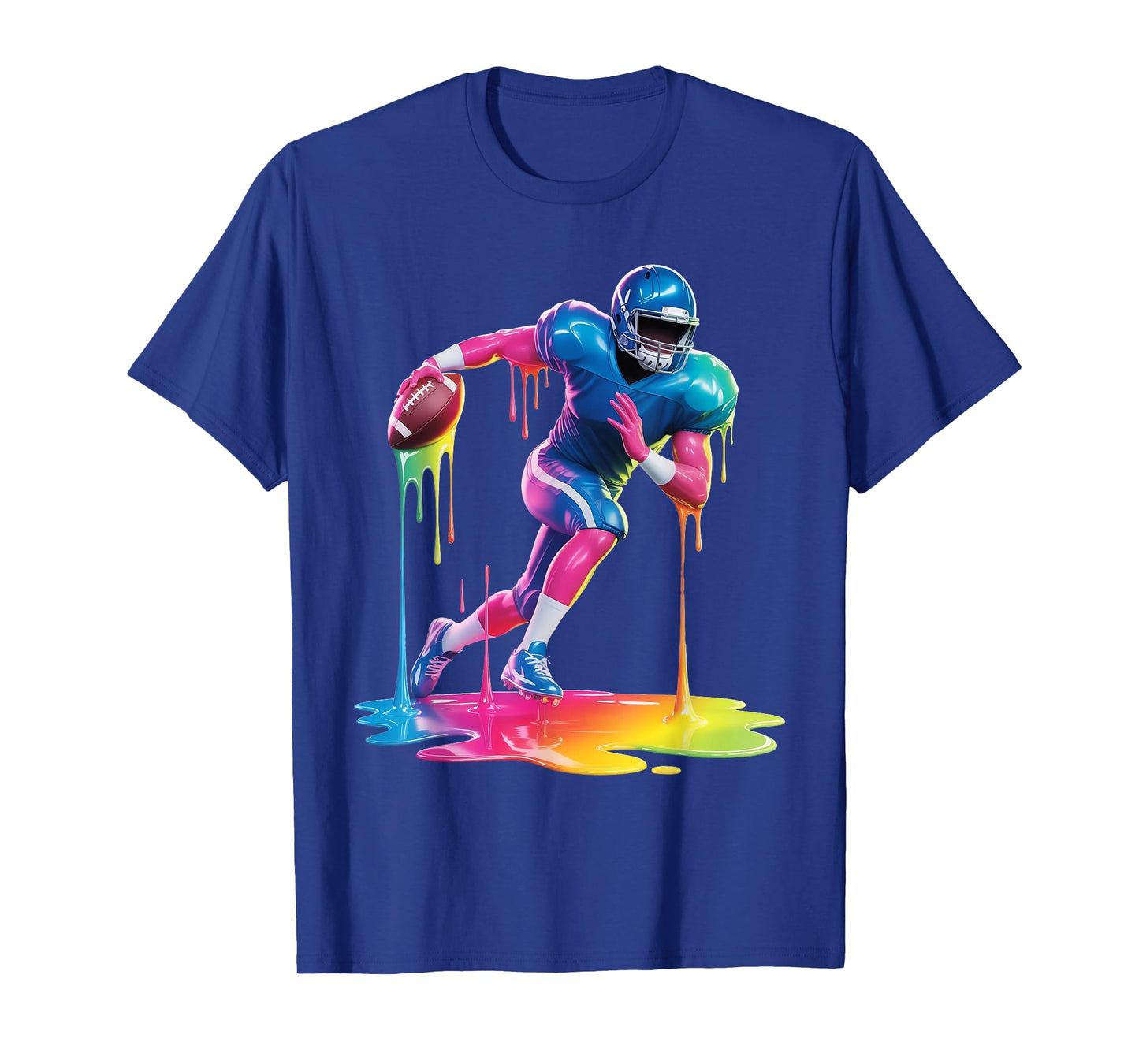 Tie Dye Football Drip Boys Youth Kid Dripping Football T-Shirt