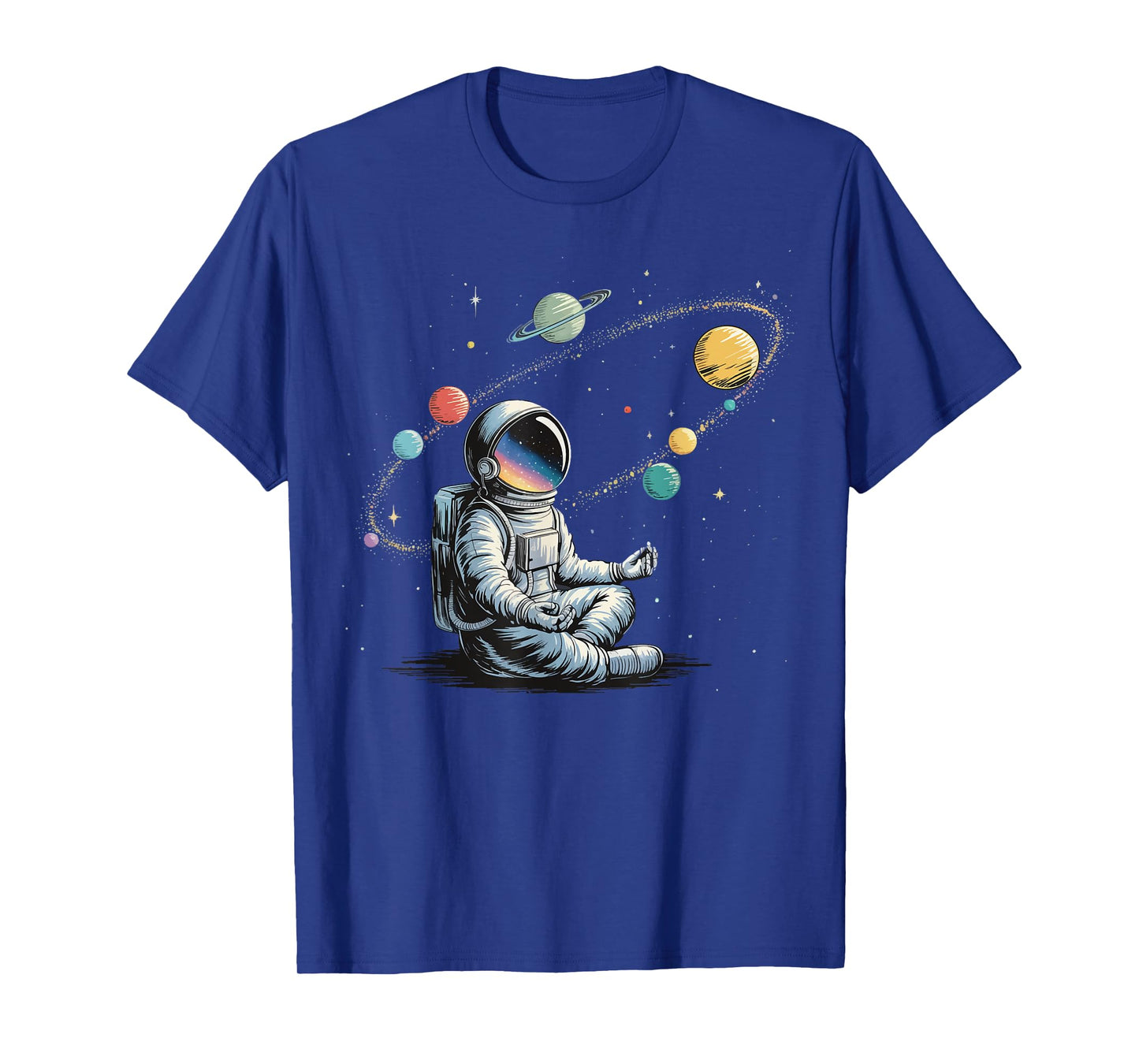 Astronaut Meditating Galaxy Yoga T-Shirt
