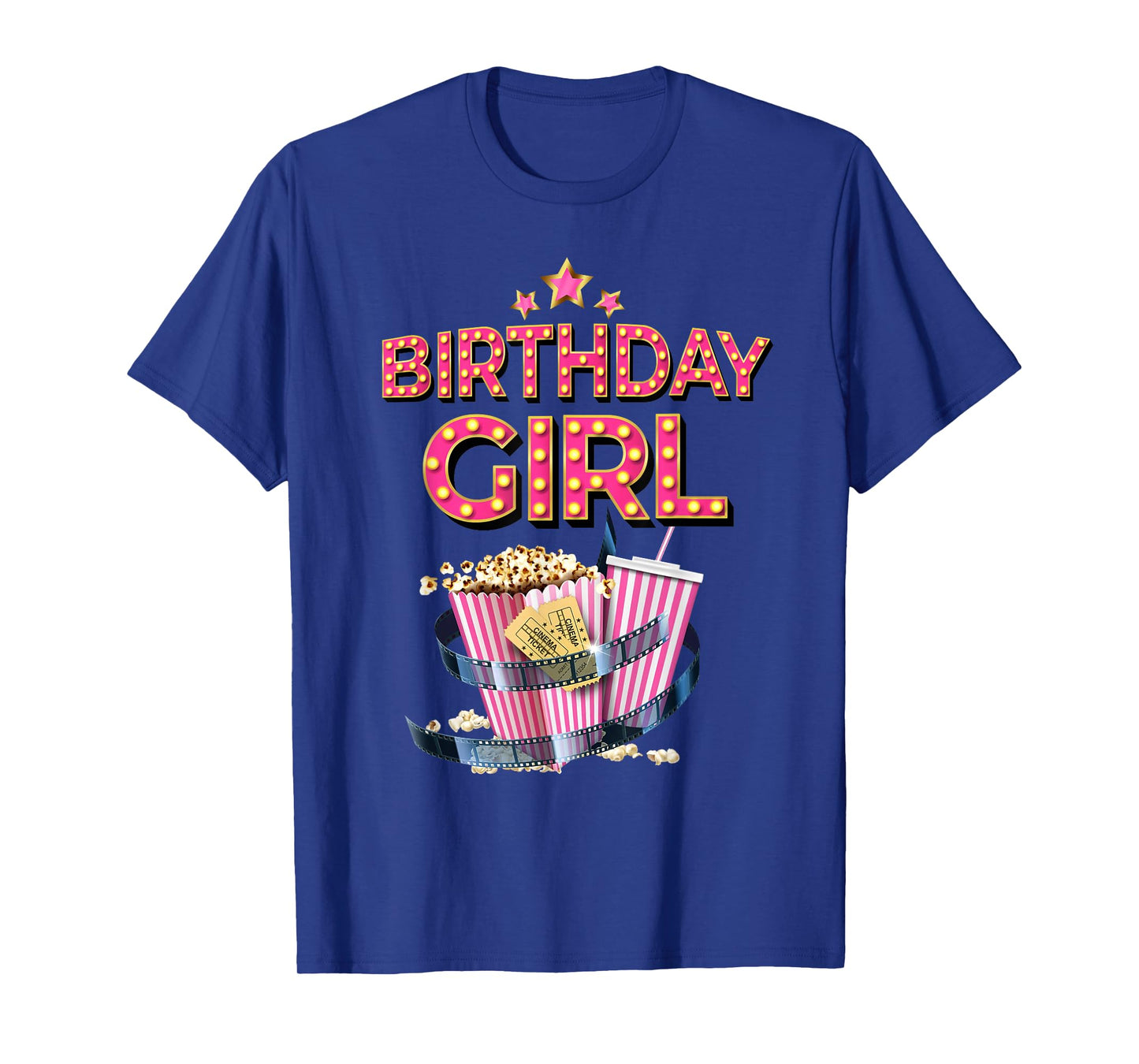 Birthday Girl Crew Movie Night Theme Matching Party T-Shirt