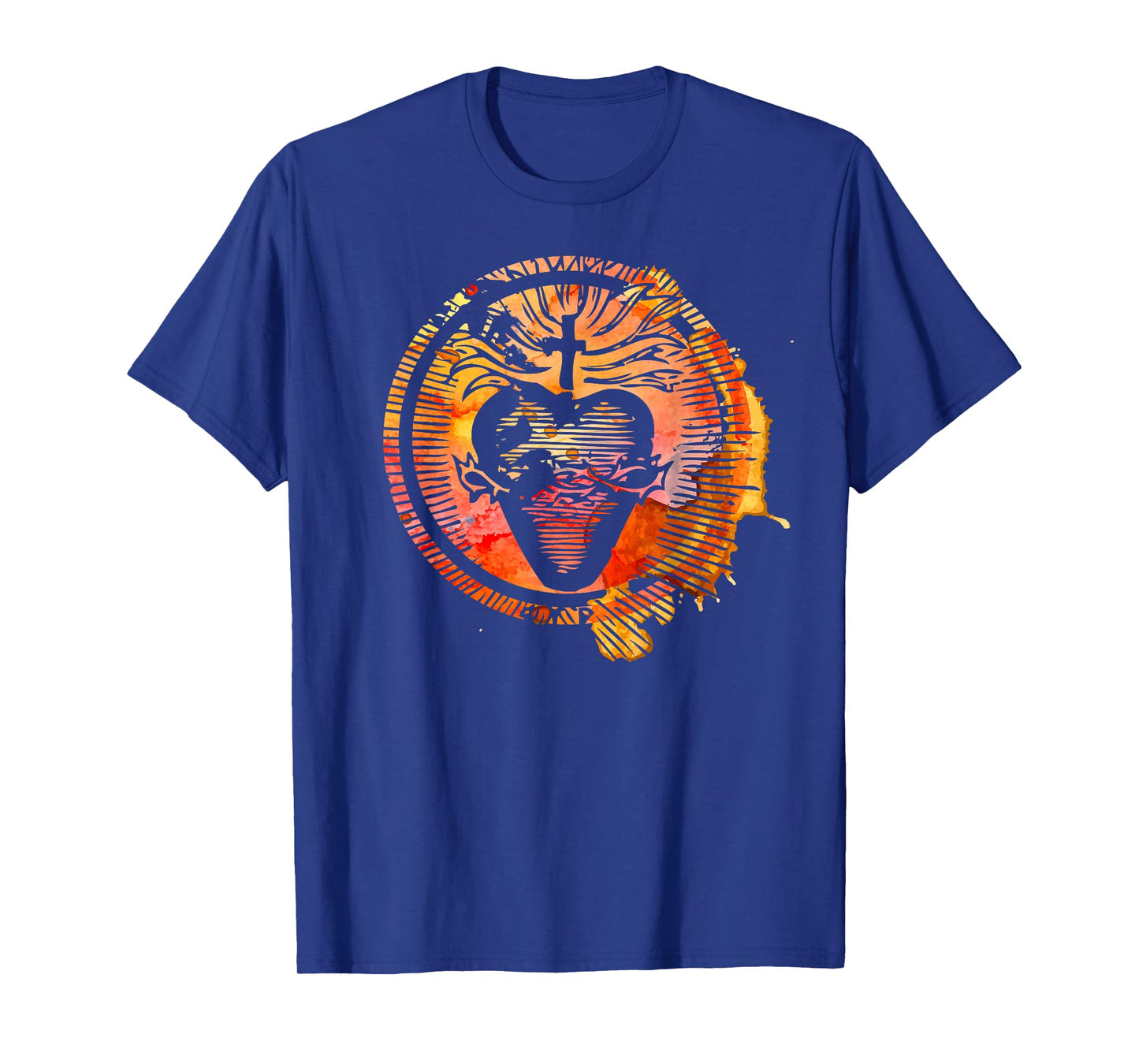 Sacred Heart of Jesus Watercolor Catholic T-Shirt