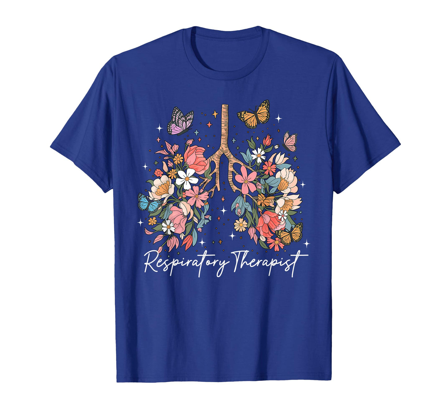 Respiratory Therapist Therapy Lung Happy Easter Day Floral T-Shirt
