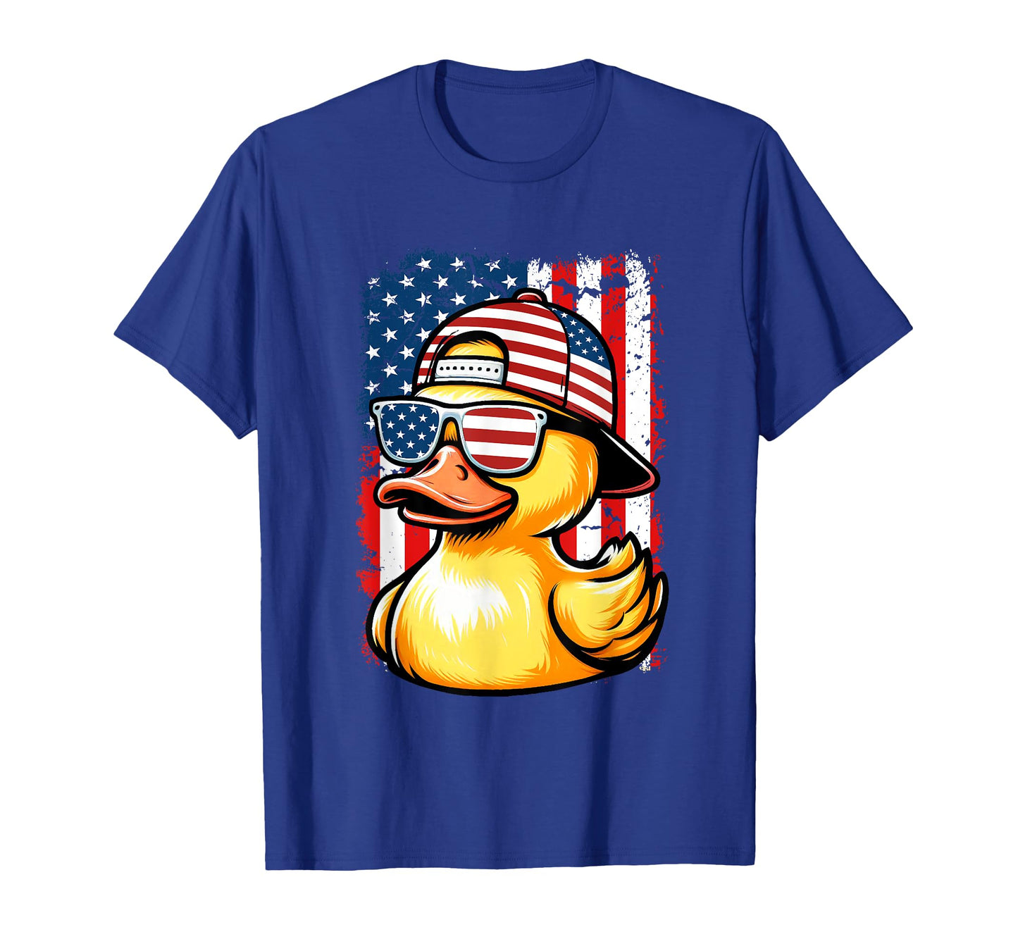 Rubber Duck American Flag 4th Of July Funny Sunglasses Duck Women Kids Men T-Shirt