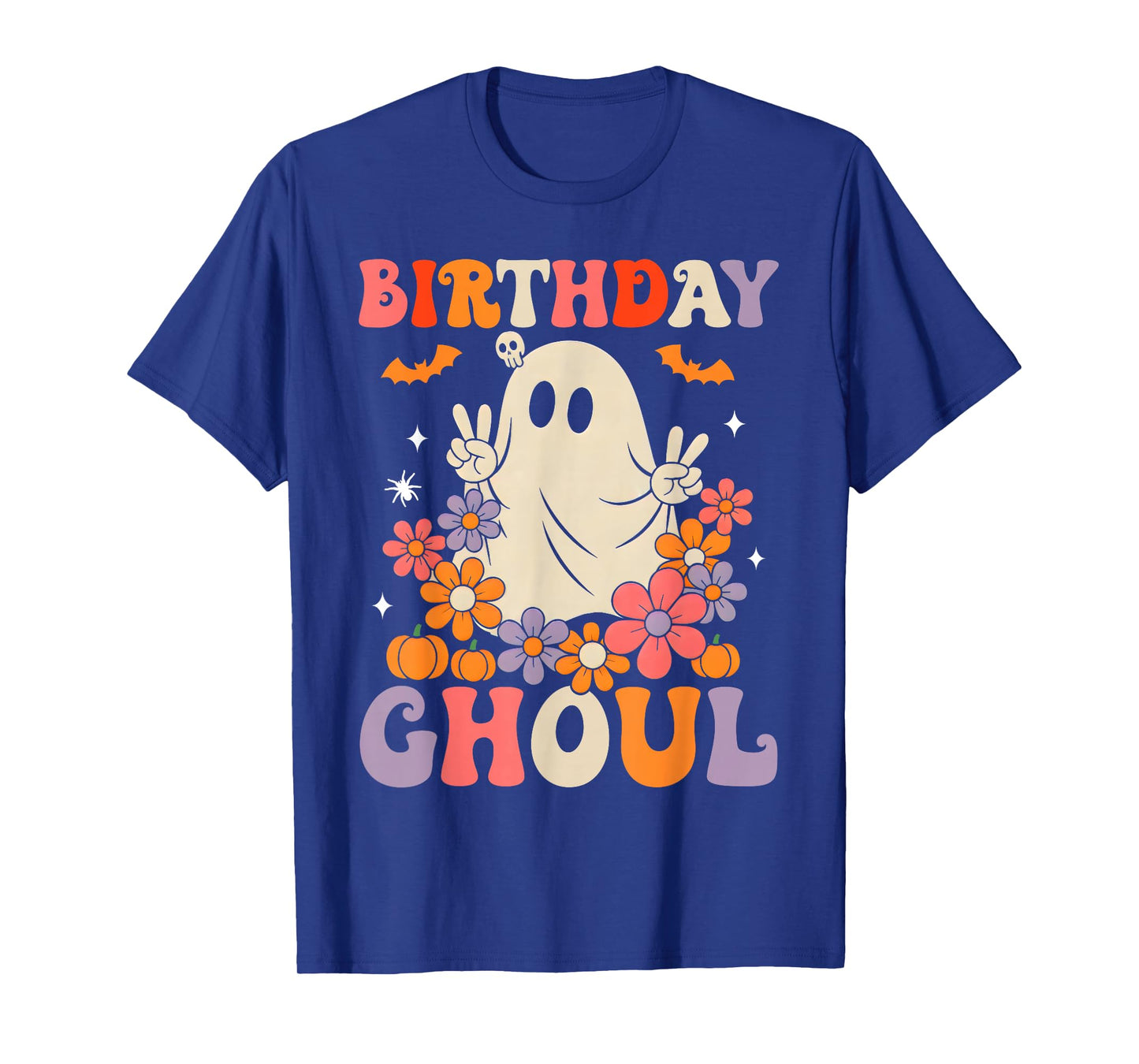 Birthday Ghoul Floral Ghost Halloween Women Girls Teens T-Shirt