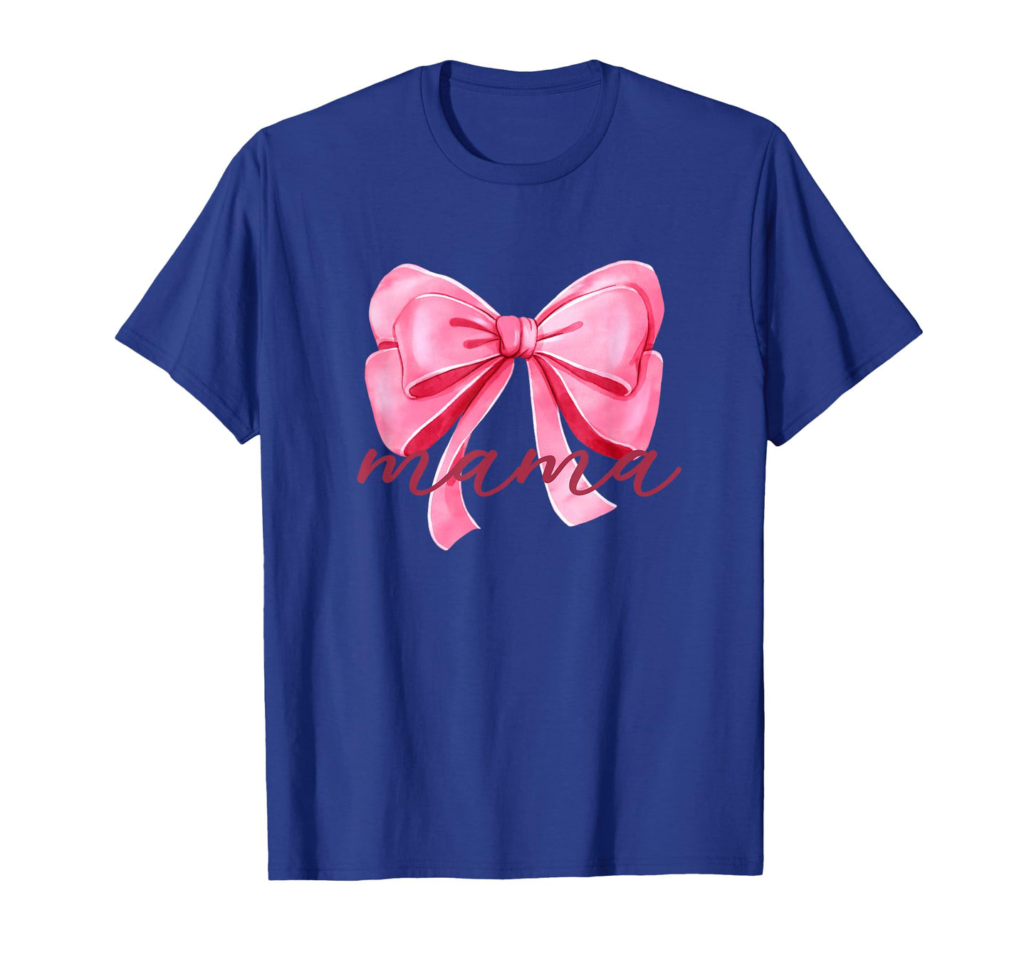 Mama Pink Bow Birthday Baby Shower Family Pink Ribbon T-Shirt