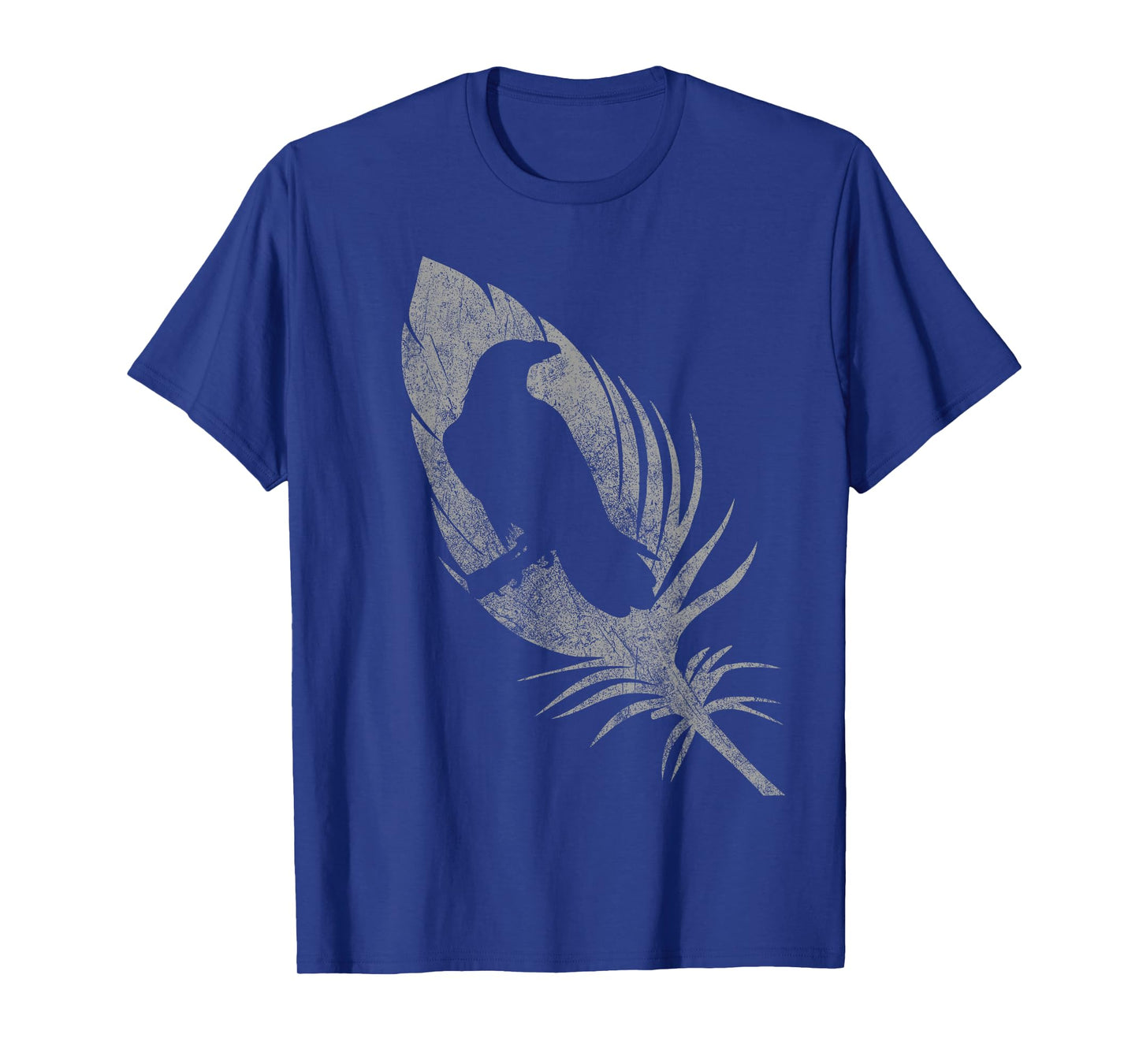 Raven silhouette beautiful crow feather distressed gothic T-Shirt