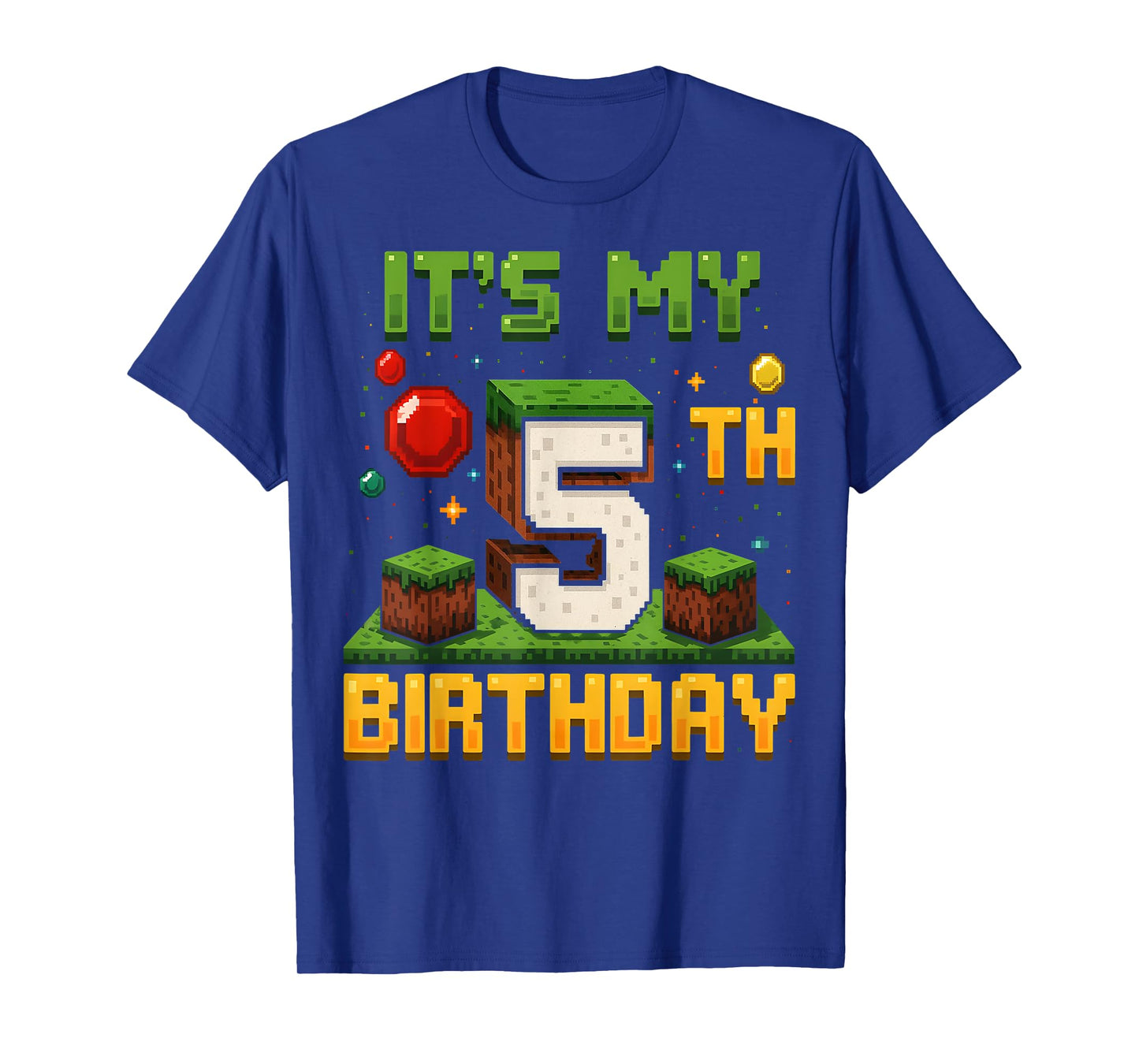 Funny Birthday Boy It's My 5th Birthday Game Pixel 5 T-Shirt