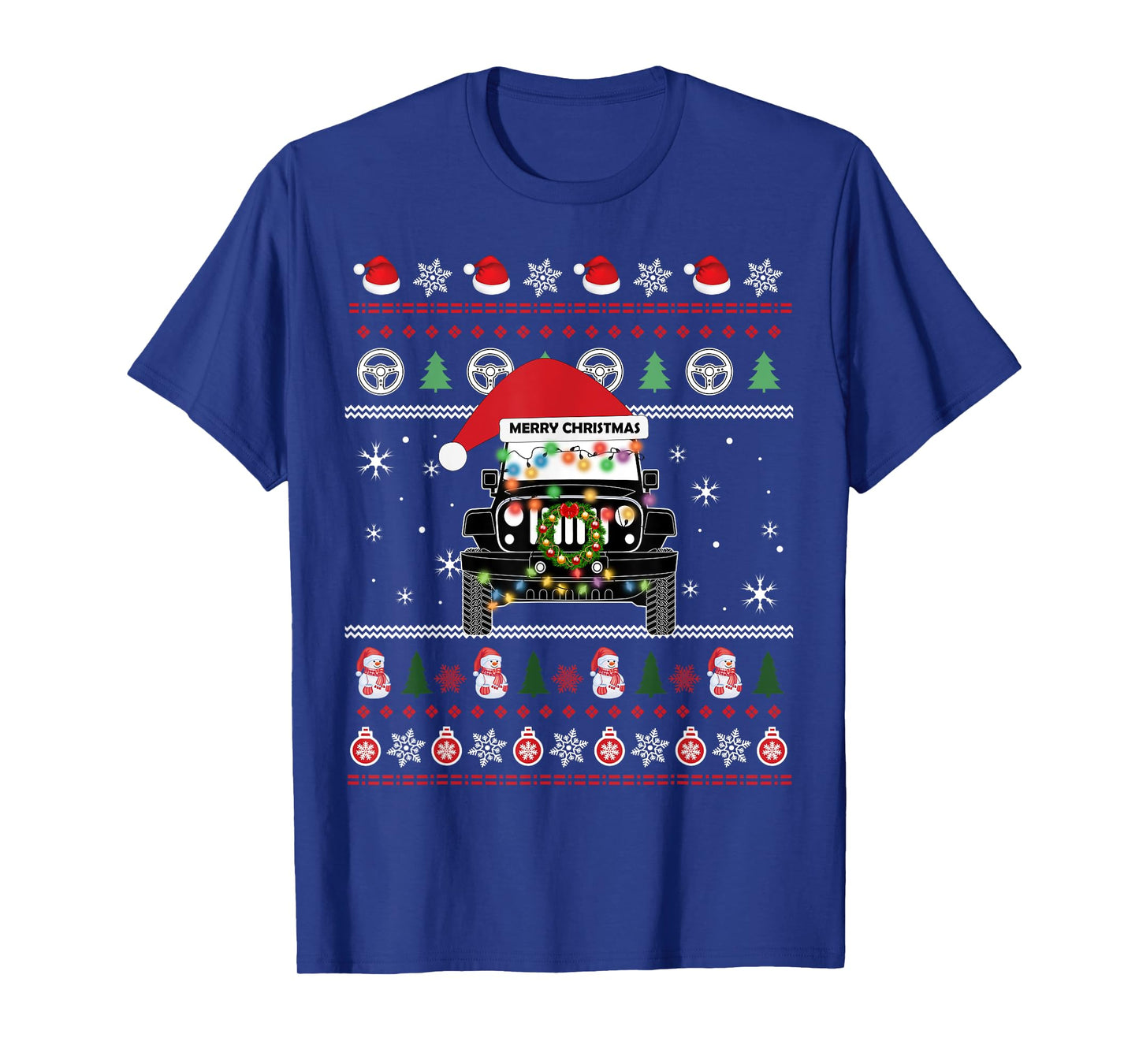 Merry Jeepmas Ugly Light Christmas T-Shirt