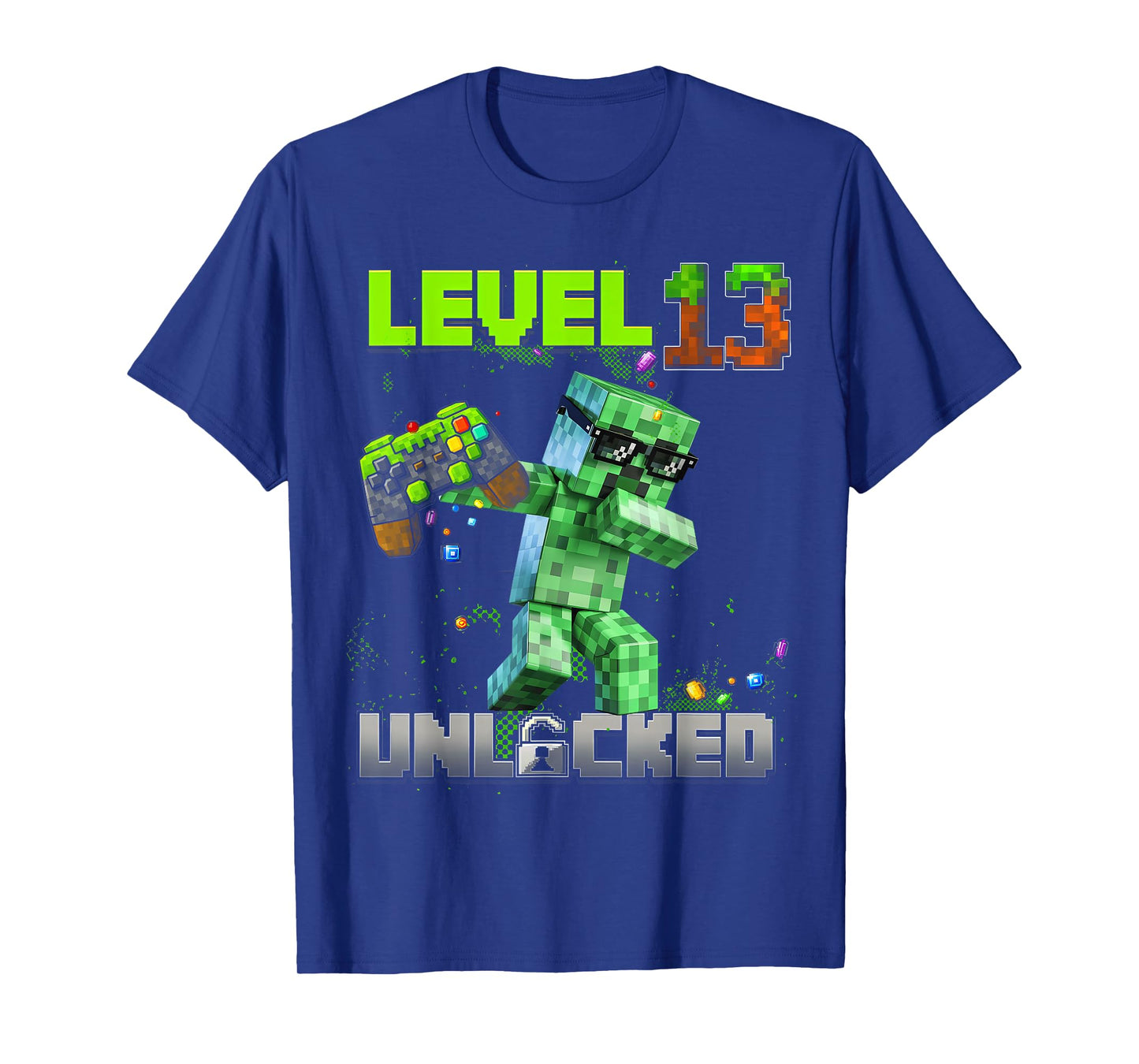 Level 13 Unlocked - Birthday Boy Pixel Gamer 13rd Birthday T-Shirt