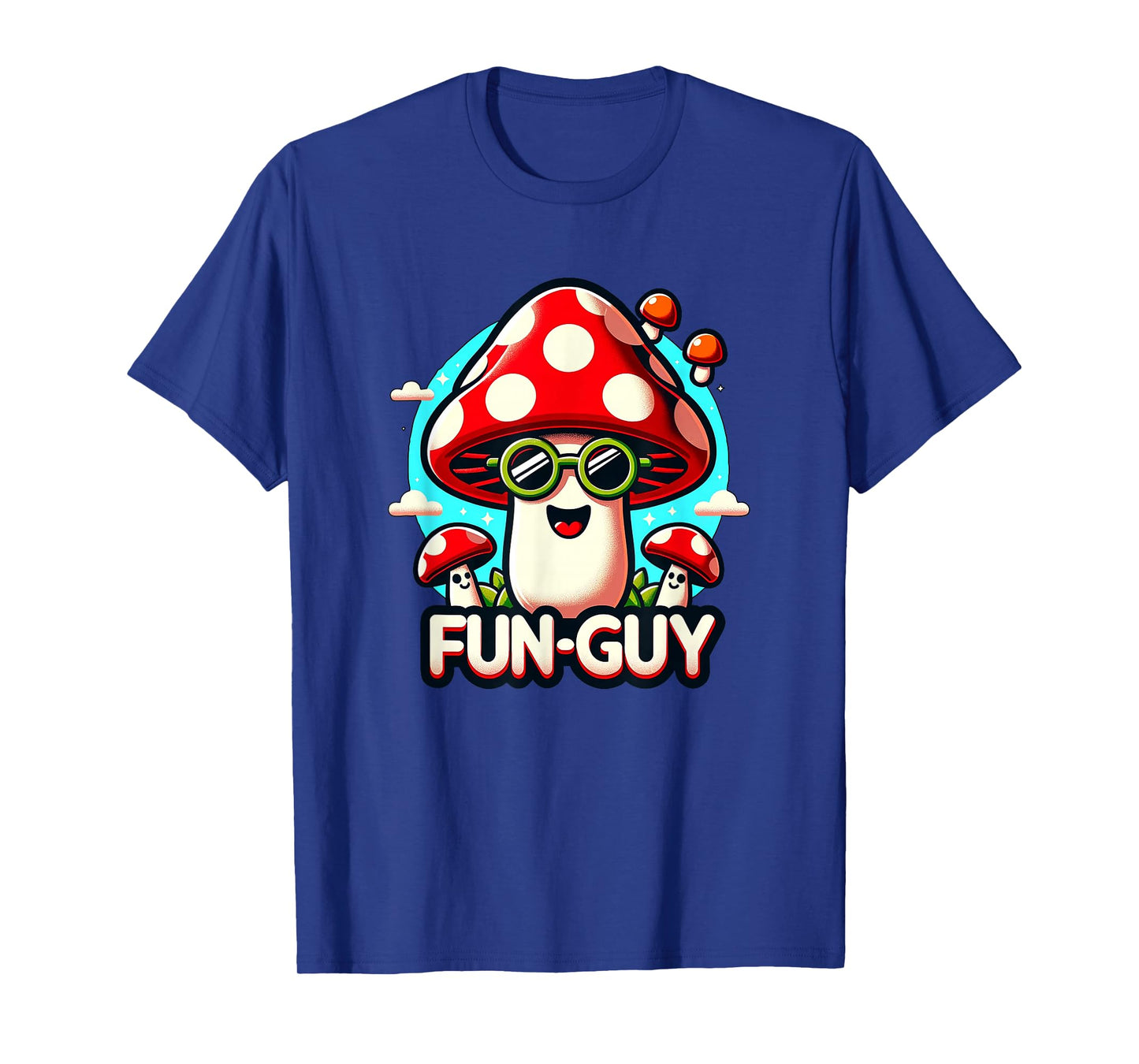 Kids & Toddler Fun Pun 'FUN-GUY' Funny Cute Mushroom Themed T-Shirt