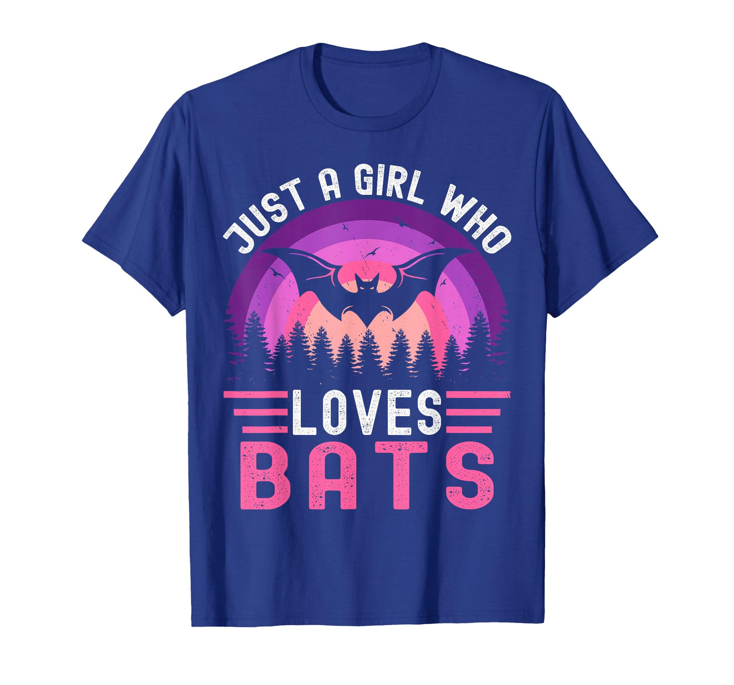 Vintage Bat Just a Girl Who Loves Bats Funny Bat Halloween T-Shirt