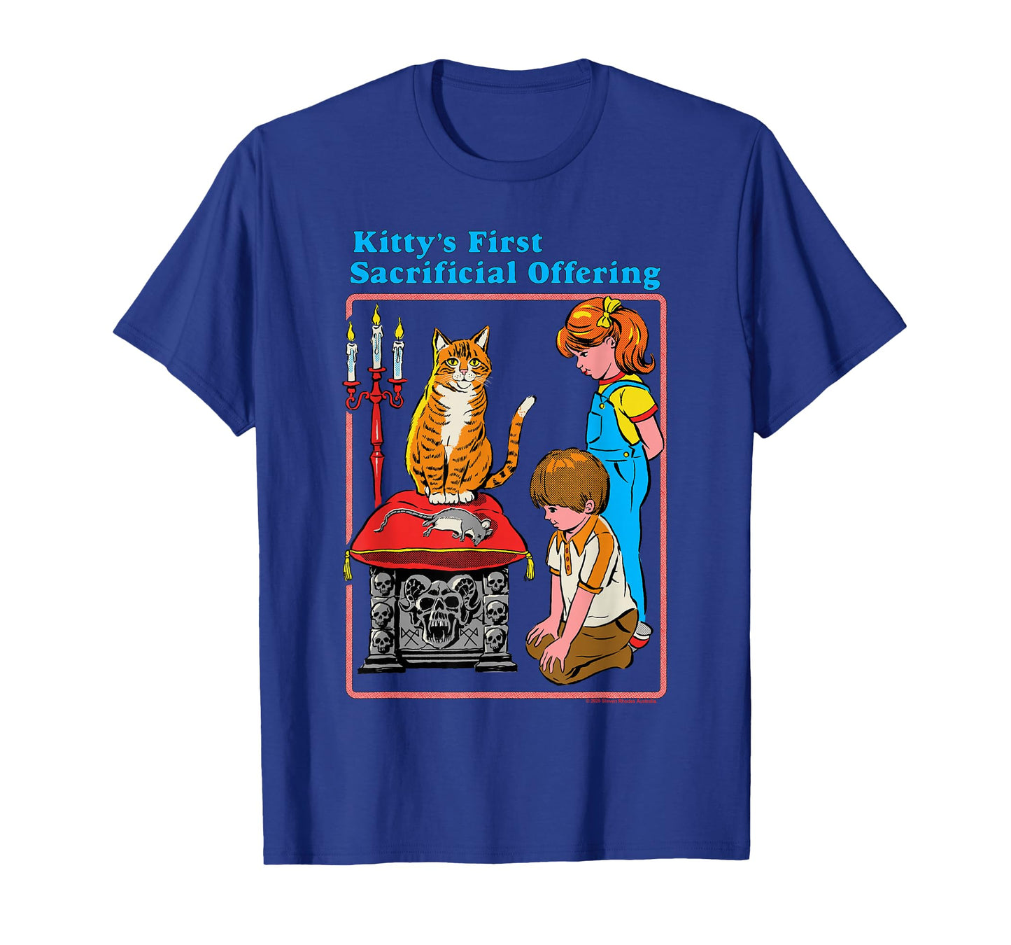 Kittys First Offering Satanic Retro Funny Adult Humor T-Shirt