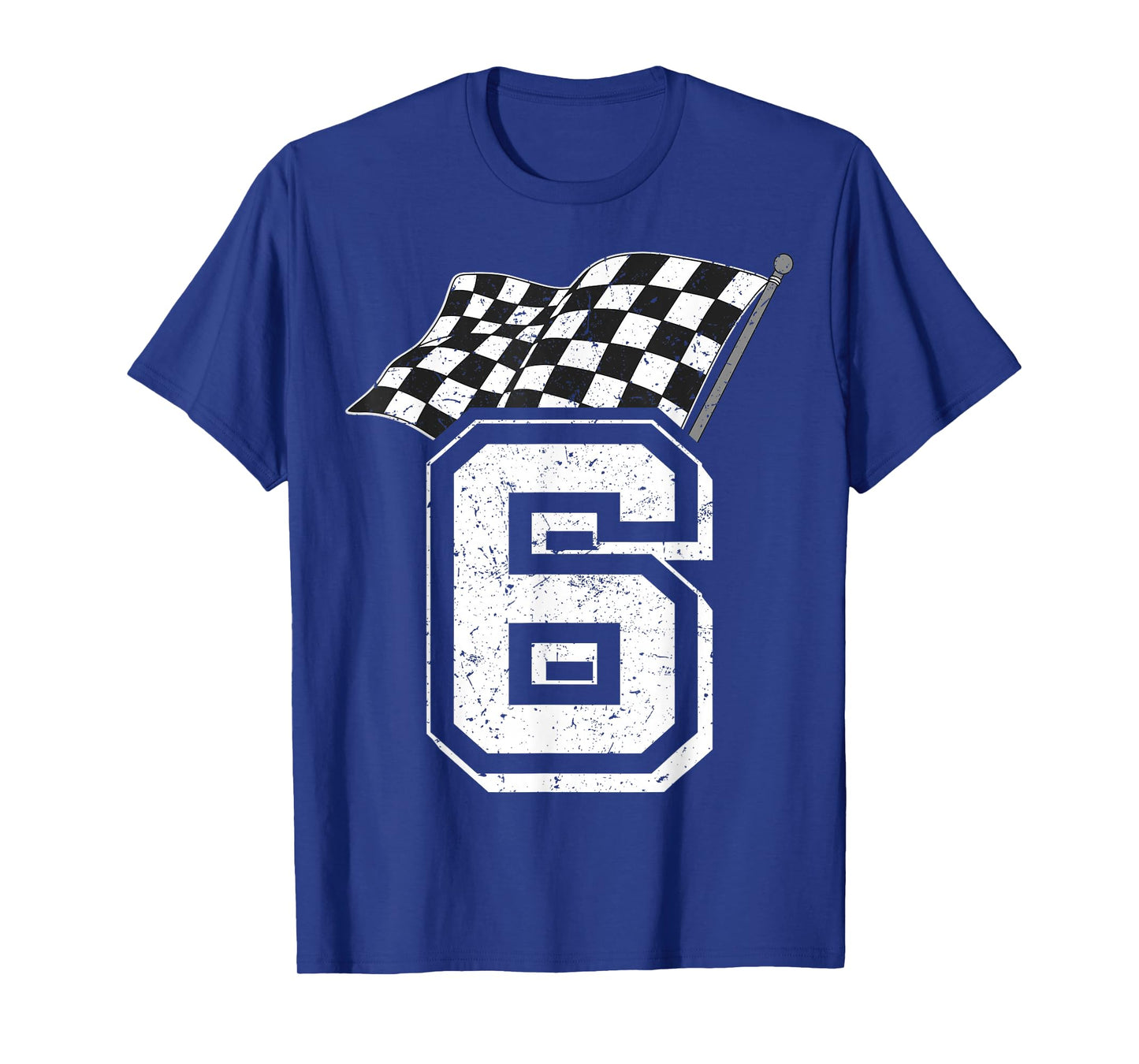 Birthday Boy Number 6 Racing Flag 6th Birthday Race Car T-Shirt