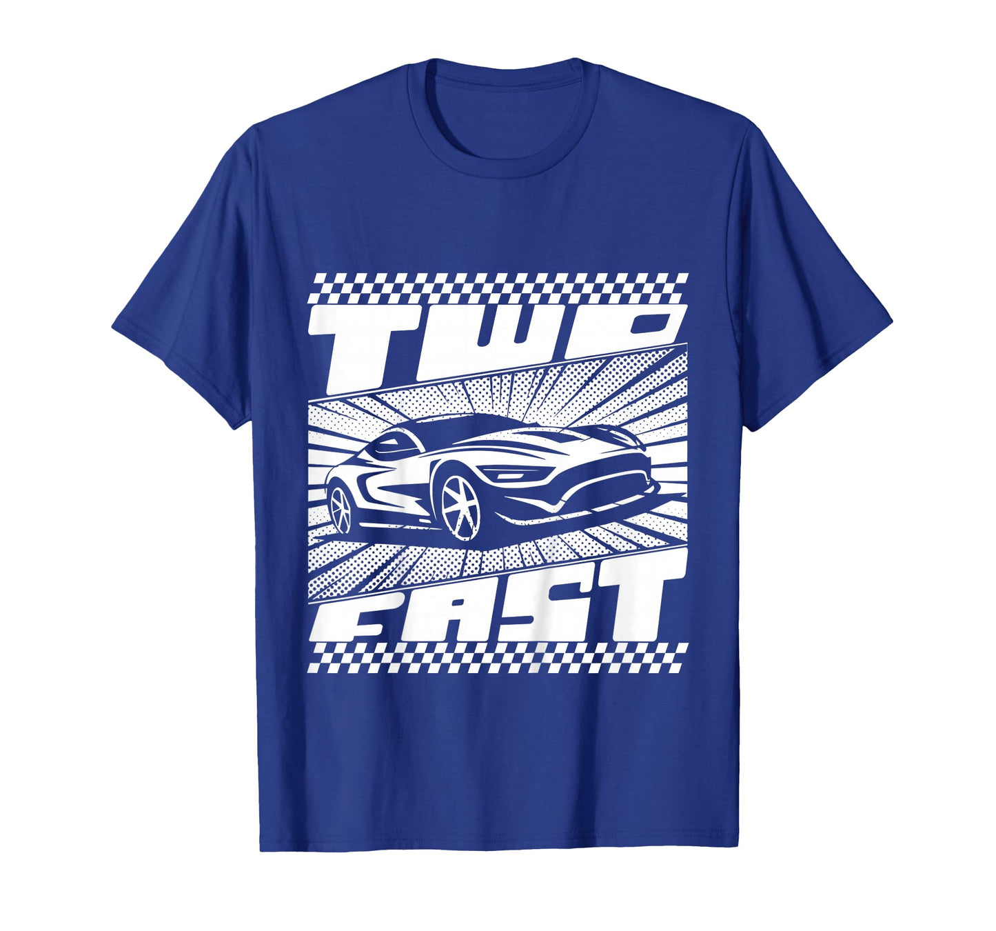 Kids Two 2 Year Old 2nd Birthday Two Fast Racecar Boys Girls T-Shirt