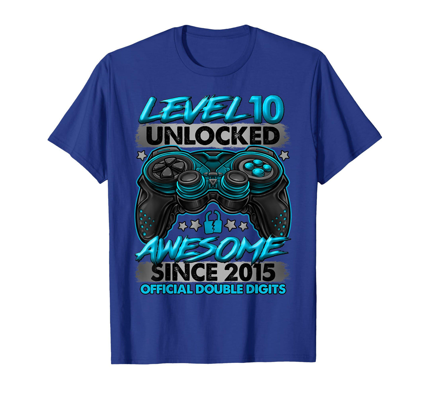 Official Double Digits Level 10 Unlocked 10th Birthday Boy T-Shirt