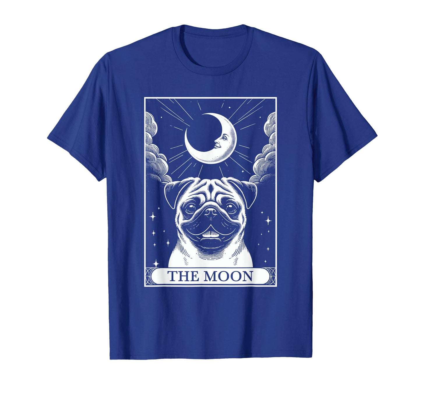 Tarot Card Vintage Crescent Moon Pug Mom Dog Lovers Men Women Kids T-Shirt
