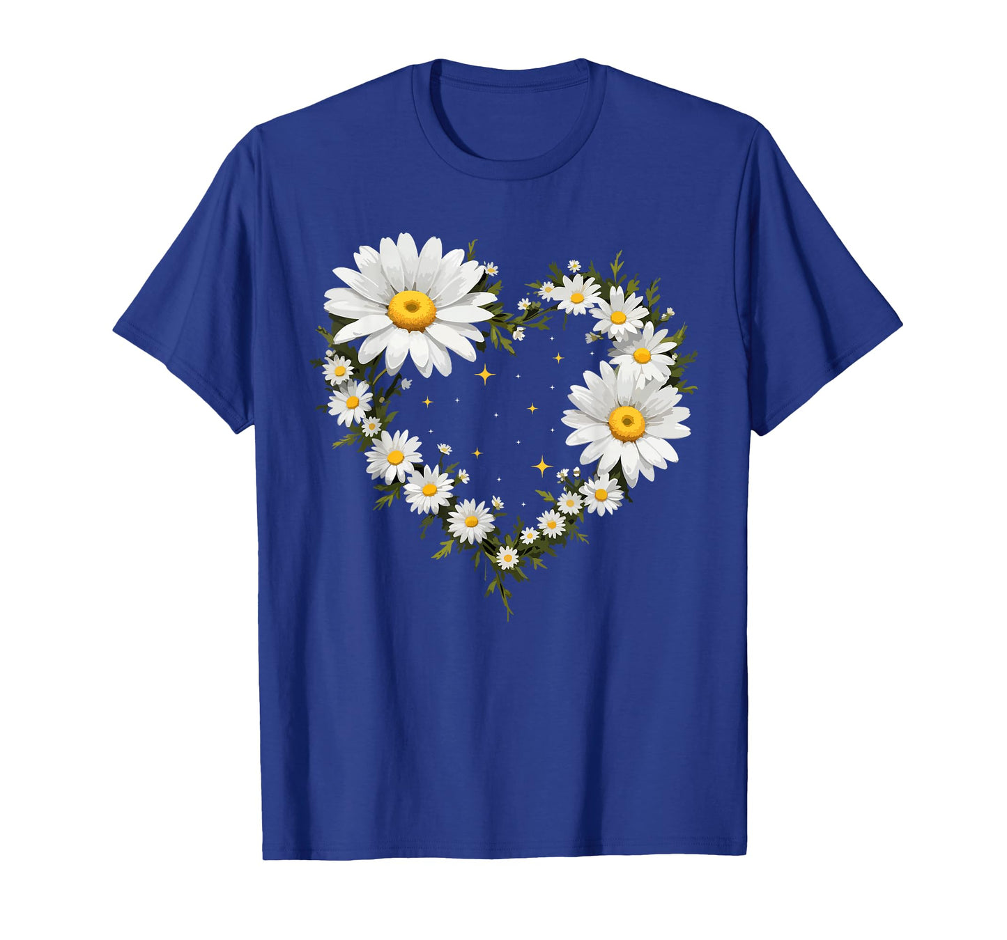 Heart With Daisy Flowers, Daisies With Heart Outline T-Shirt