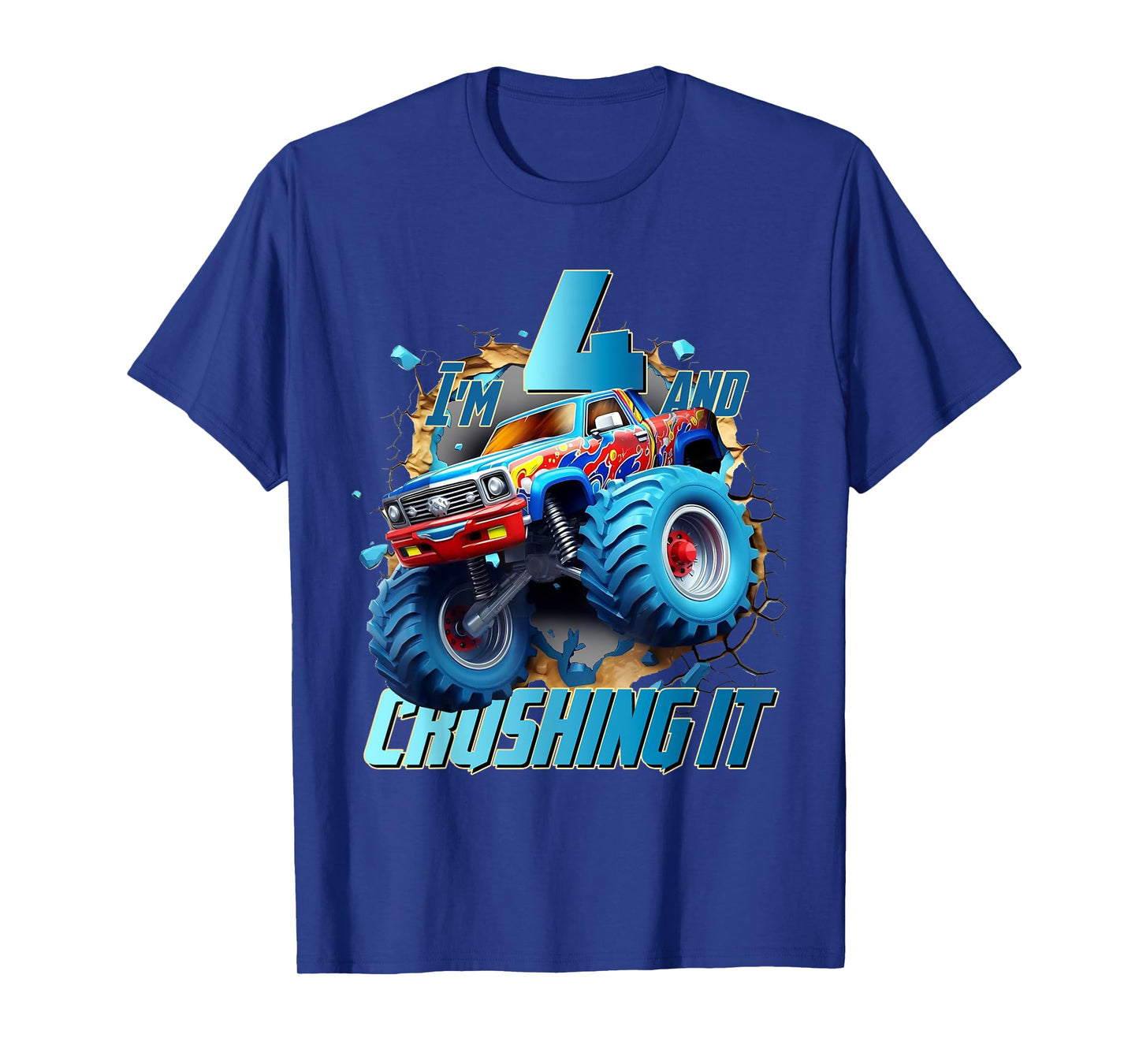 I'm Crushing it Monster Truck 4 Year Old Boys 4th Birthday T-Shirt