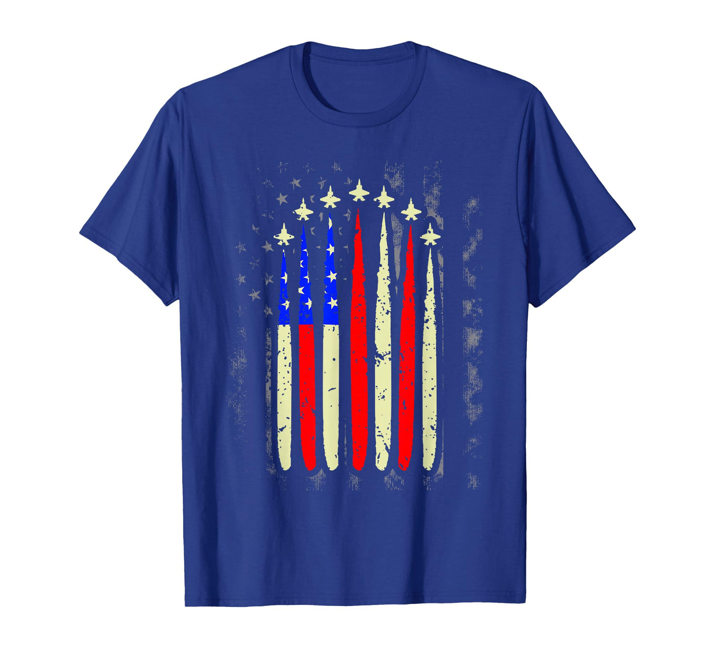 4th of July Jet Fighter American Flag Patriotic Hero Flying T-Shirt