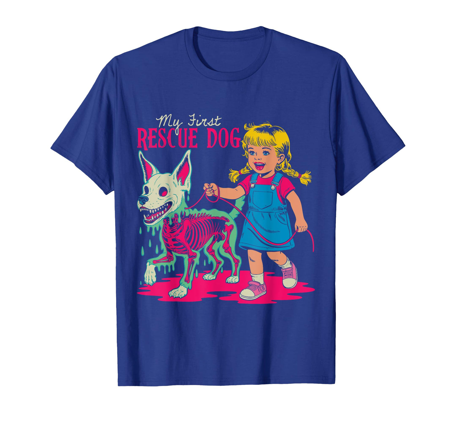 My First Rescue Dog Halloween Creepy Zombie Skeleton T-Shirt