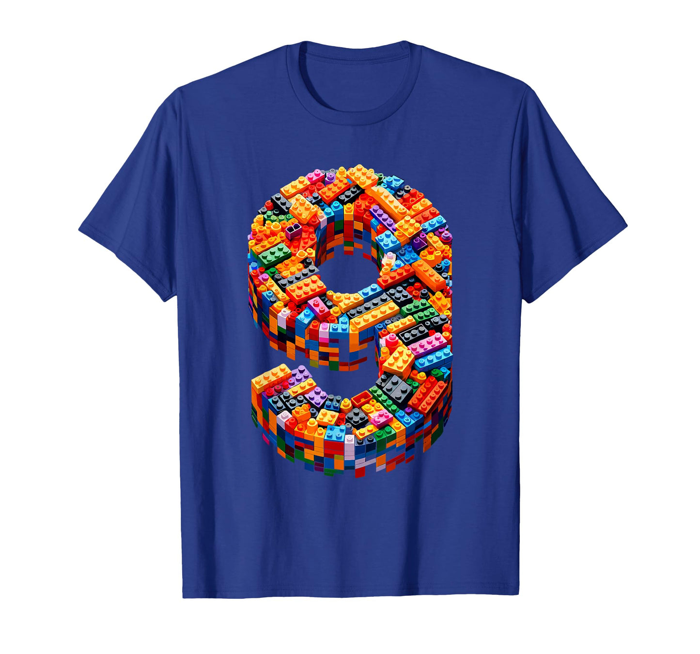 9 Year Old Blocks Building Master Builder 9th Birthday Boy T-Shirt