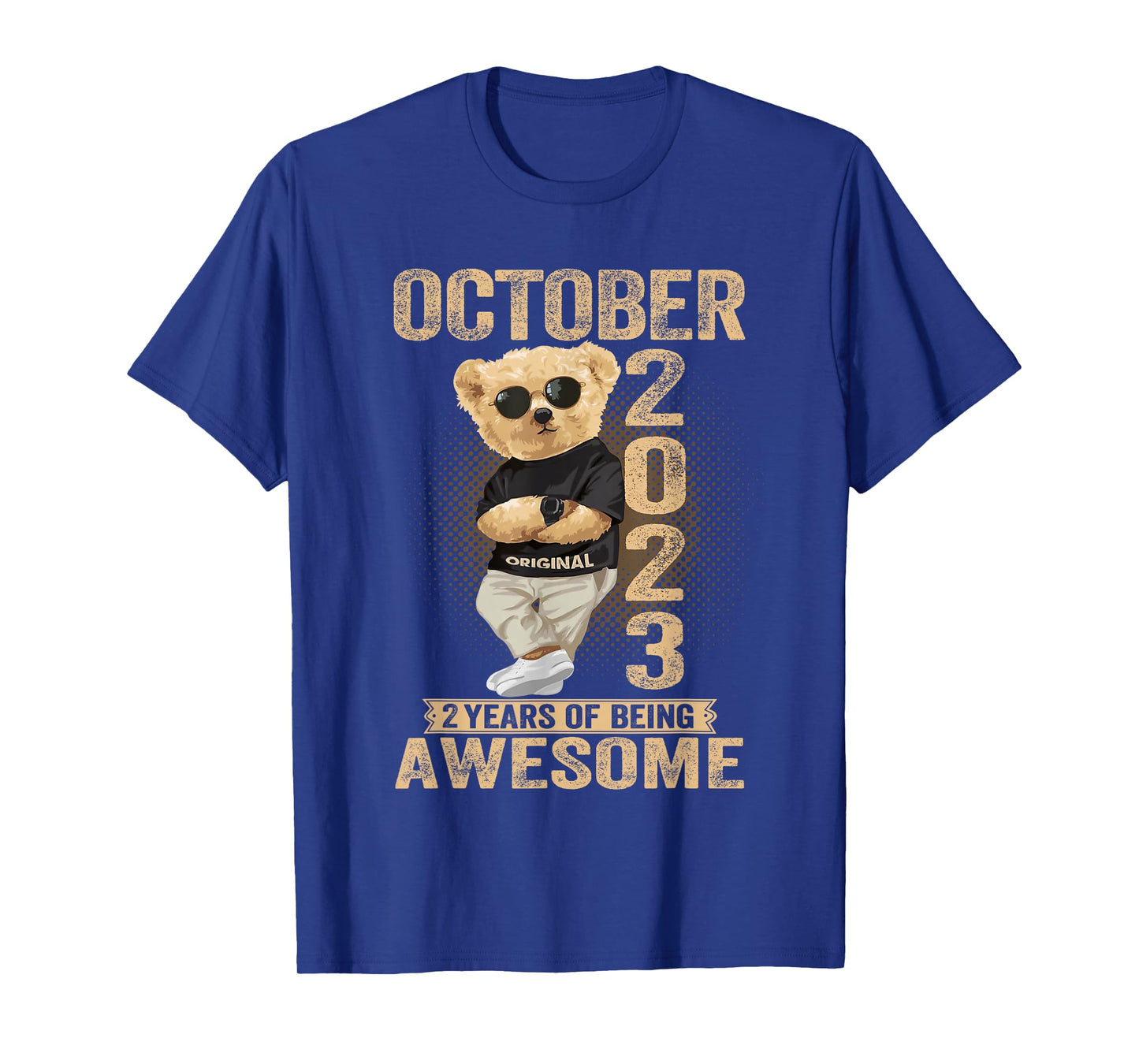 October 2nd Birthday Men Women 2023 Awesome Teddy Bear T-Shirt