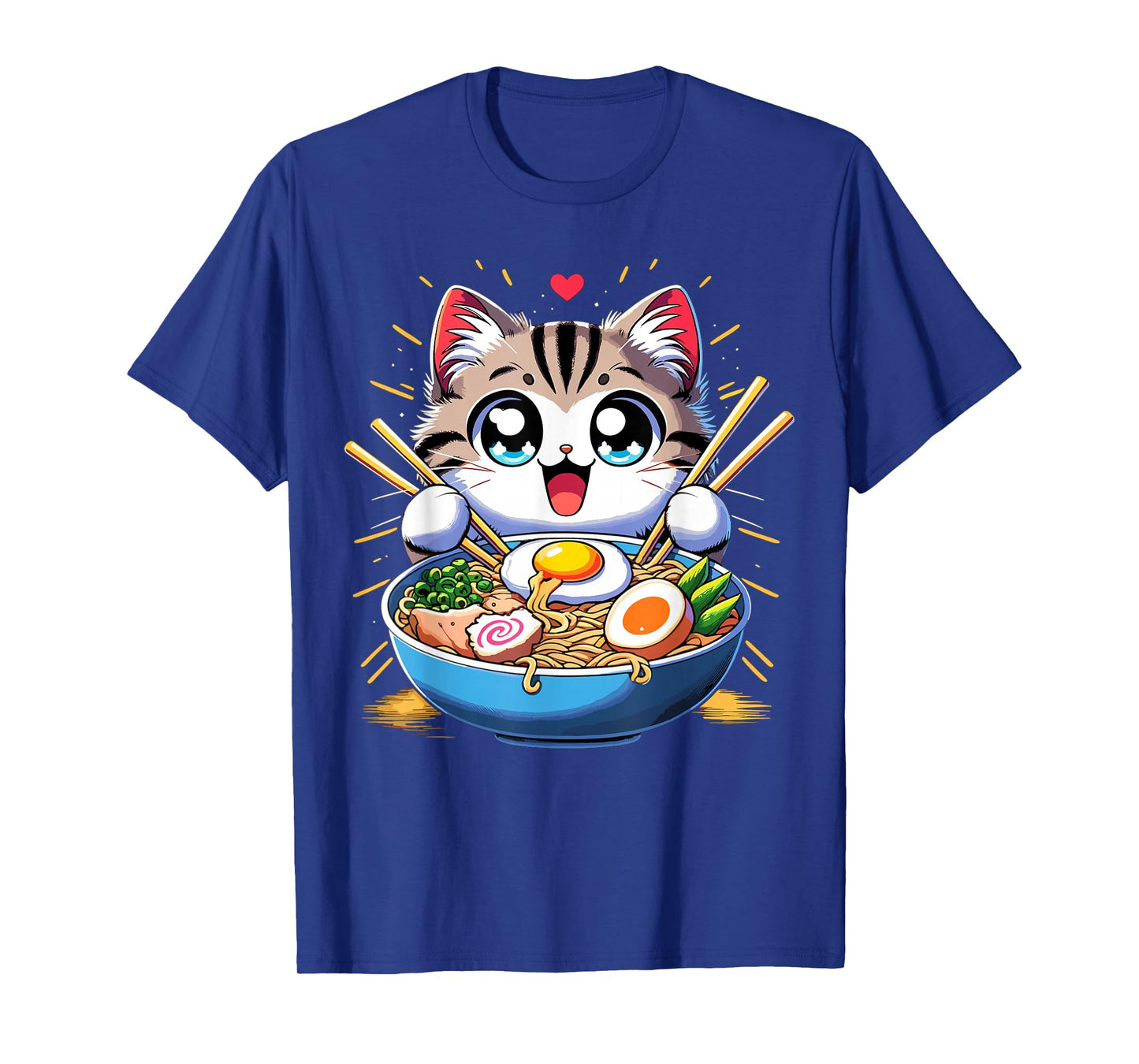 Kawaii Cat Japanese Anime Manga Cat Ramen T-Shirt