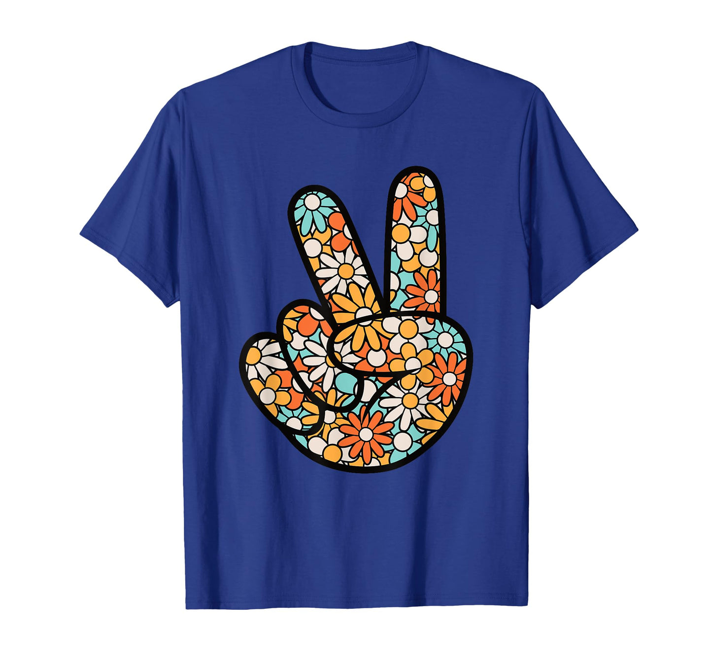 Peace Hand Sign Hippie Flower Groovy 60s 70s Party Outfit T-Shirt