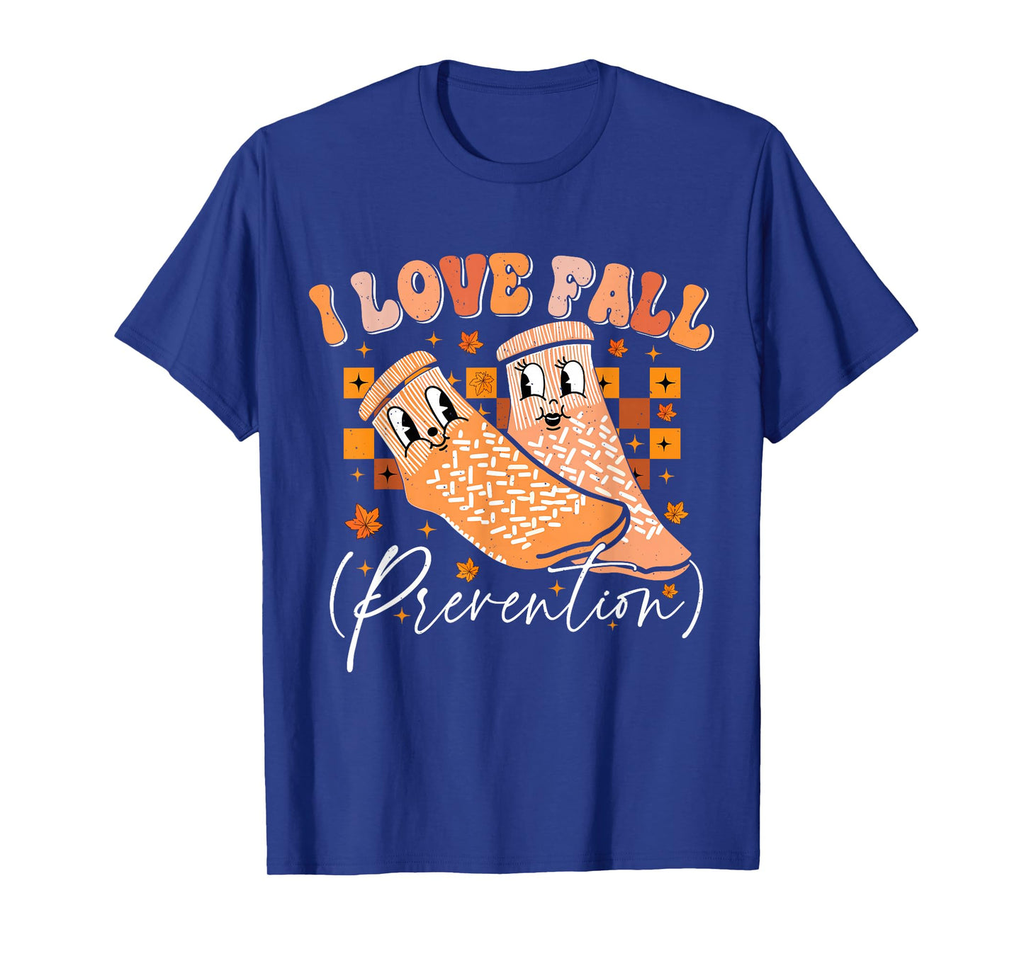 Groovy Retro I Love Fall Prevention Fall Physical Therapy T-Shirt