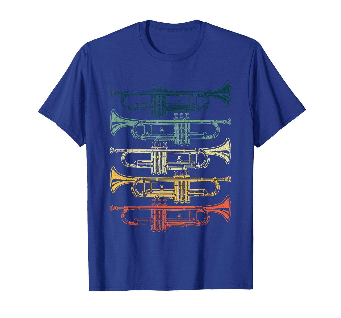 Trumpet Gift Trumpet Player Accessories & Stuff Unisex-Adults & Kids Black Cotton T-Shirt Small Retro Jazz Music T-Shirt
