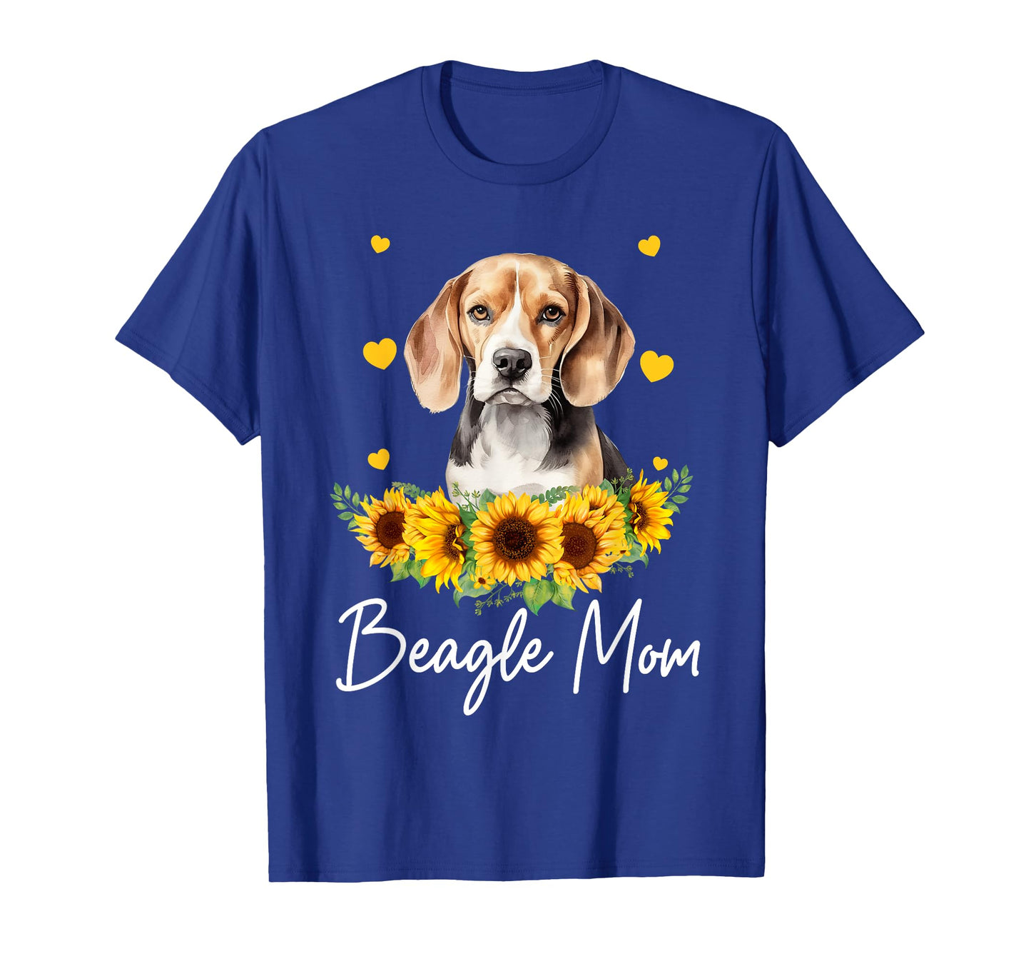 Womens Sunflower Beagle Mom Dog Lover T-Shirt