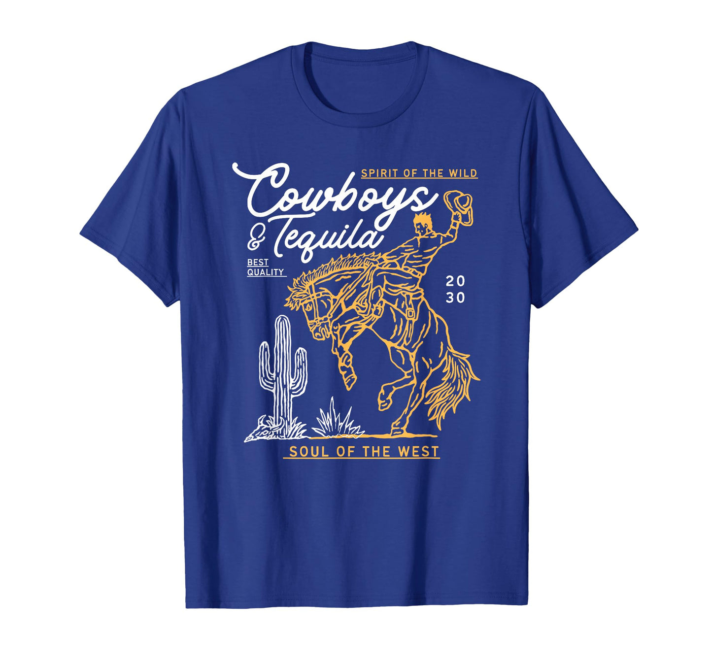Cowboys And Tequila Country Rodeo Vintage Horse Riding Texas T-Shirt
