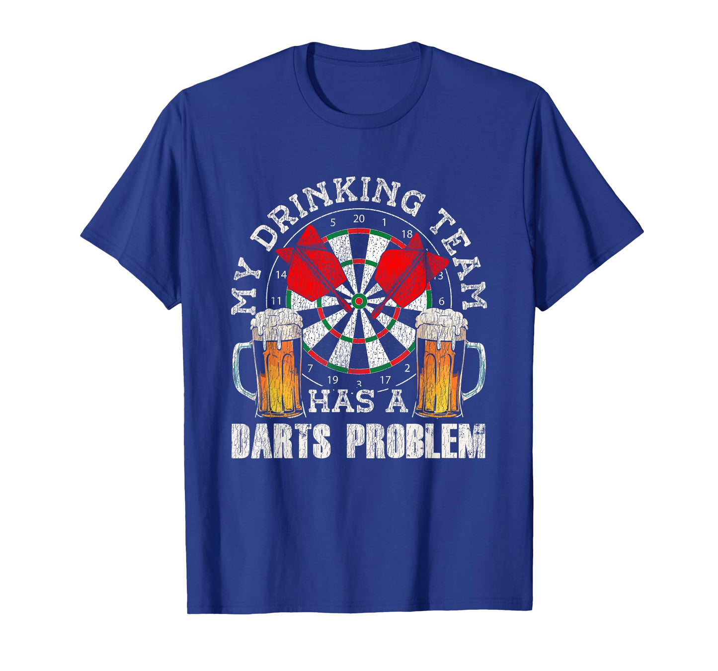 My Drinking Team Has Darts Problem Funny Darts Player Retro T-Shirt