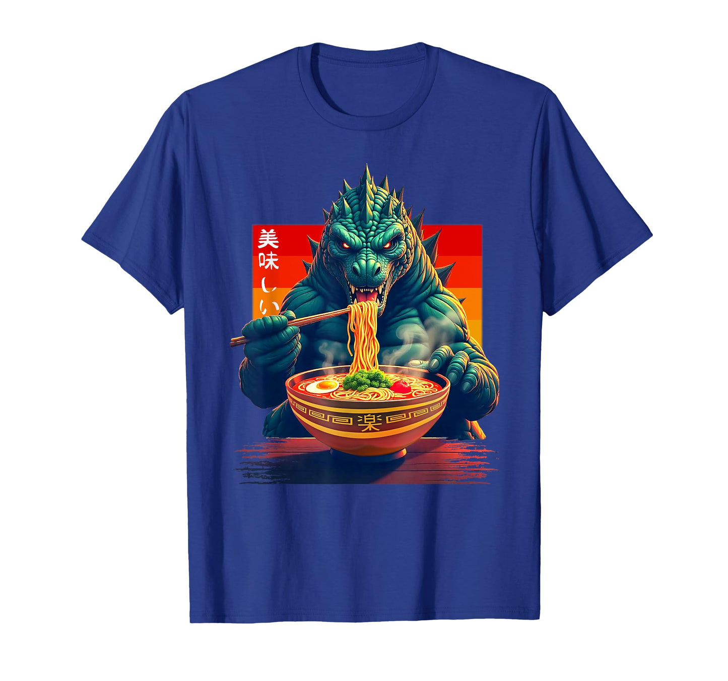 Funny Kaiju Eating Ramen Japanese Monster Lover Birthday T-Shirt