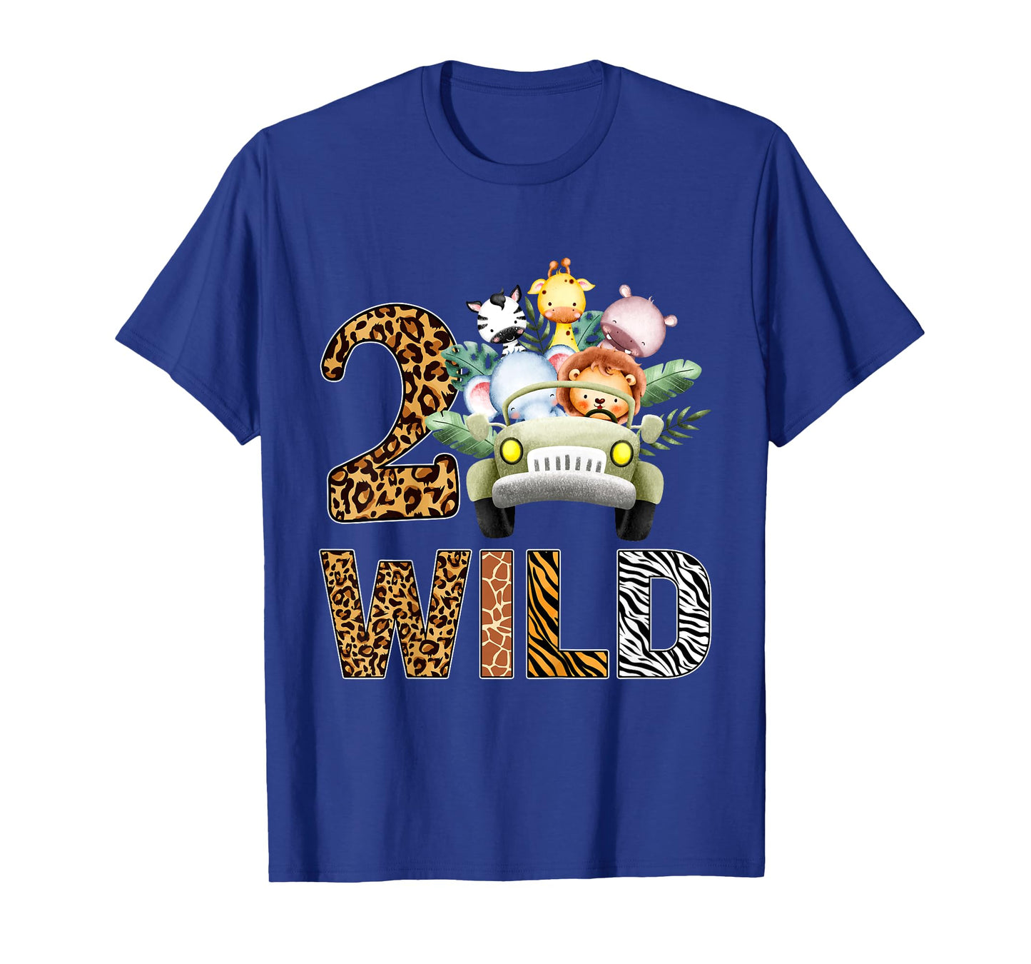 Wild Two 2 Year Old Boy Girl 2nd Birthday Zoo Jungle Animal T-Shirt