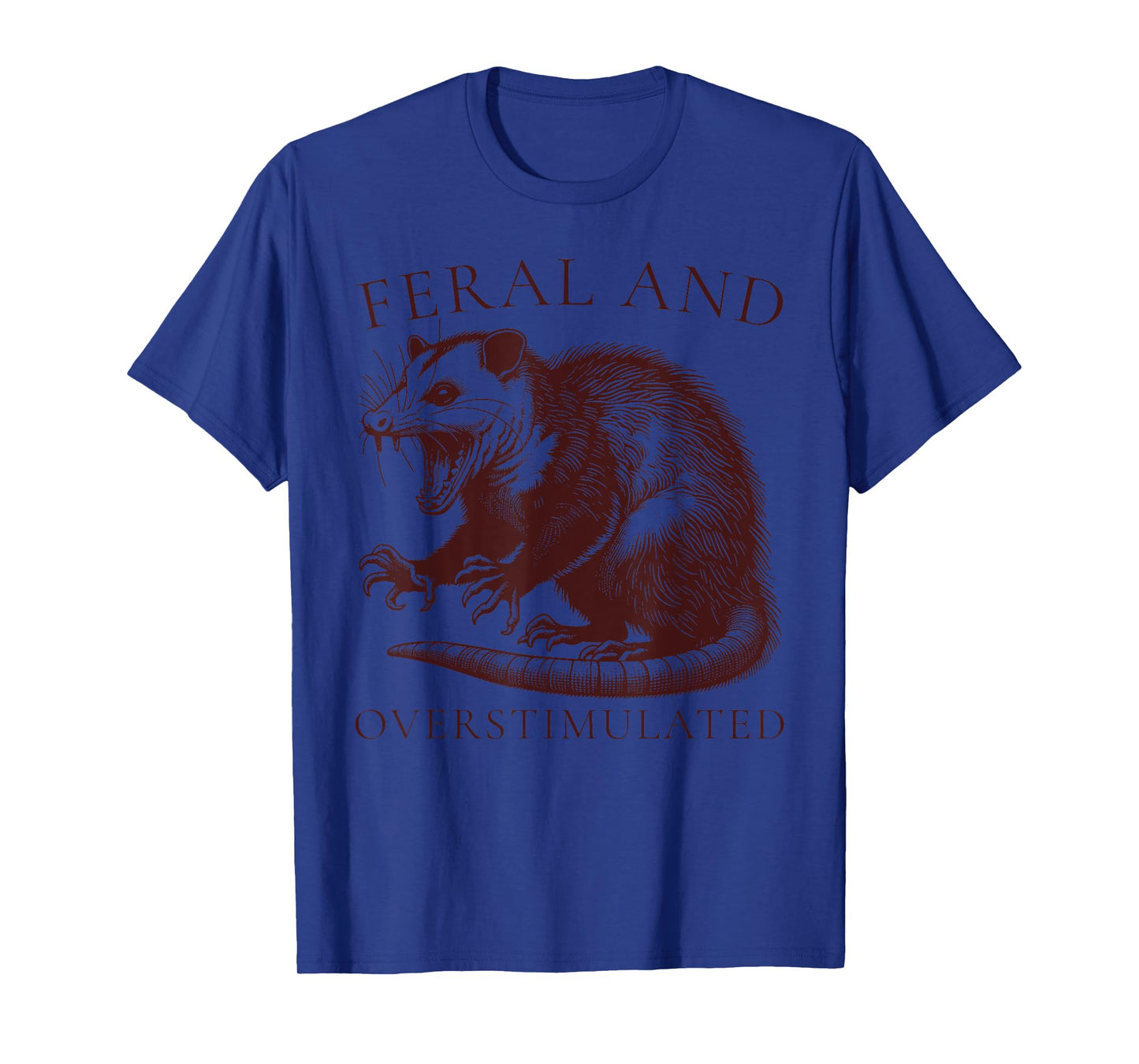 Feral and Overstimulated Funny Possum ADHD Vintage Autism T-Shirt