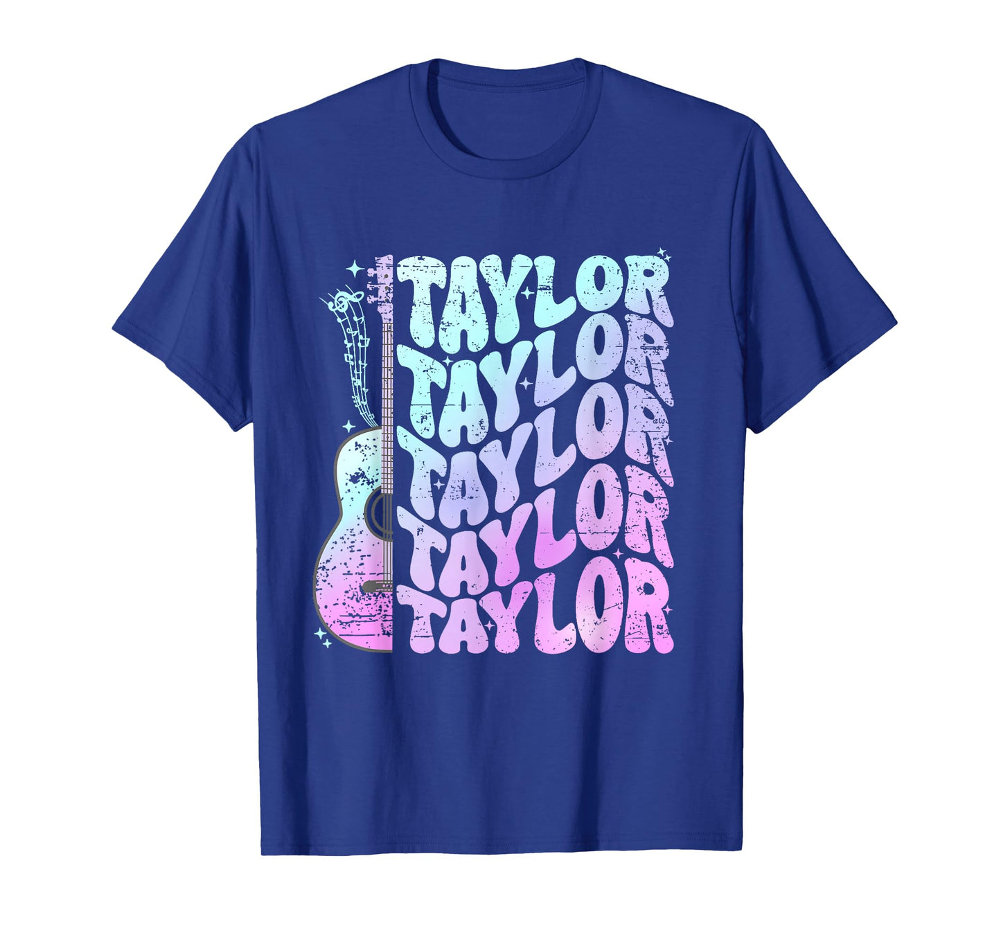 Girl Retro Taylor First Name Personalized Groovy 80's Pink T-Shirt