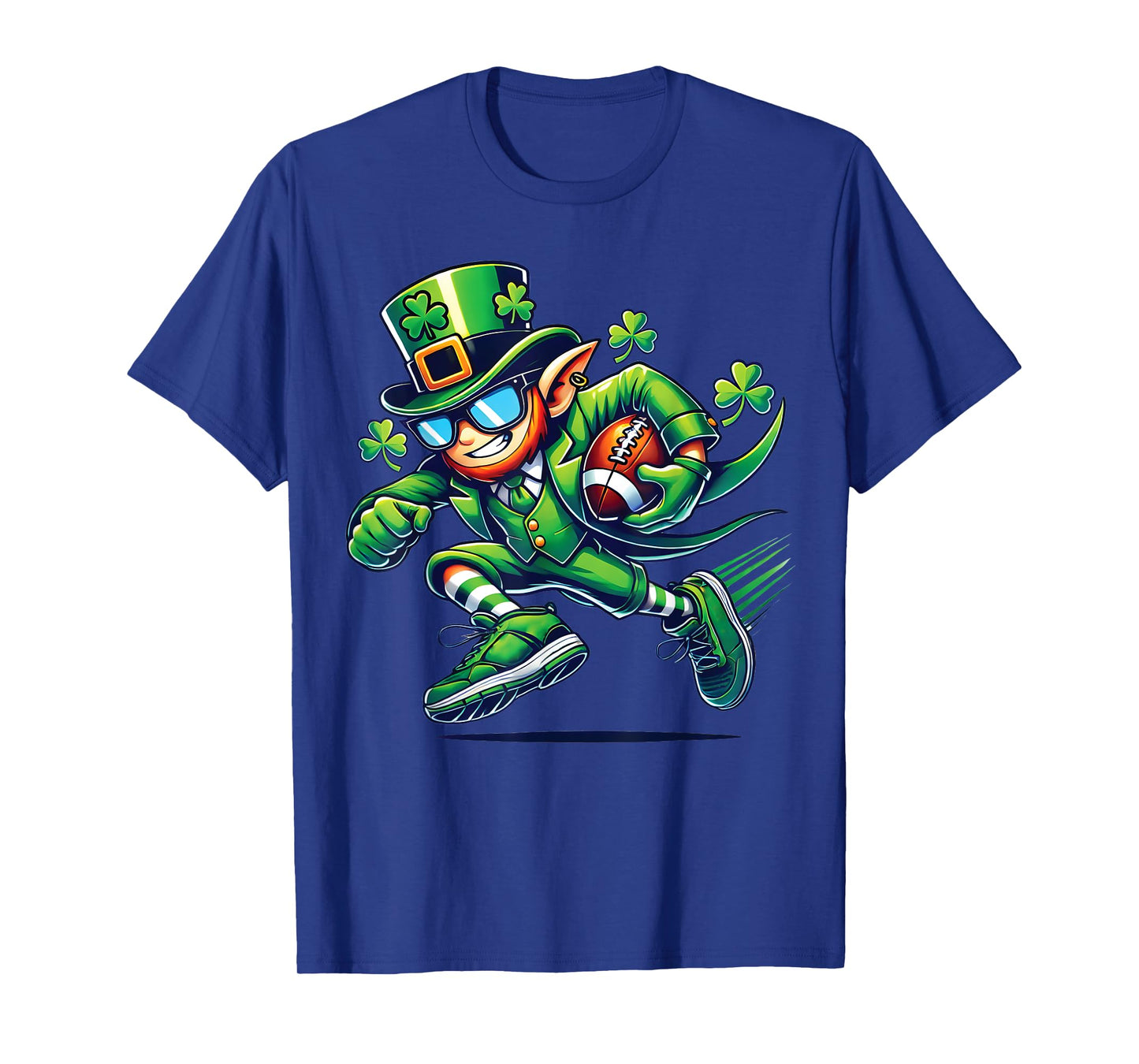 Leprechaun Playing Football Quarterback Receiver St Patricks T-Shirt