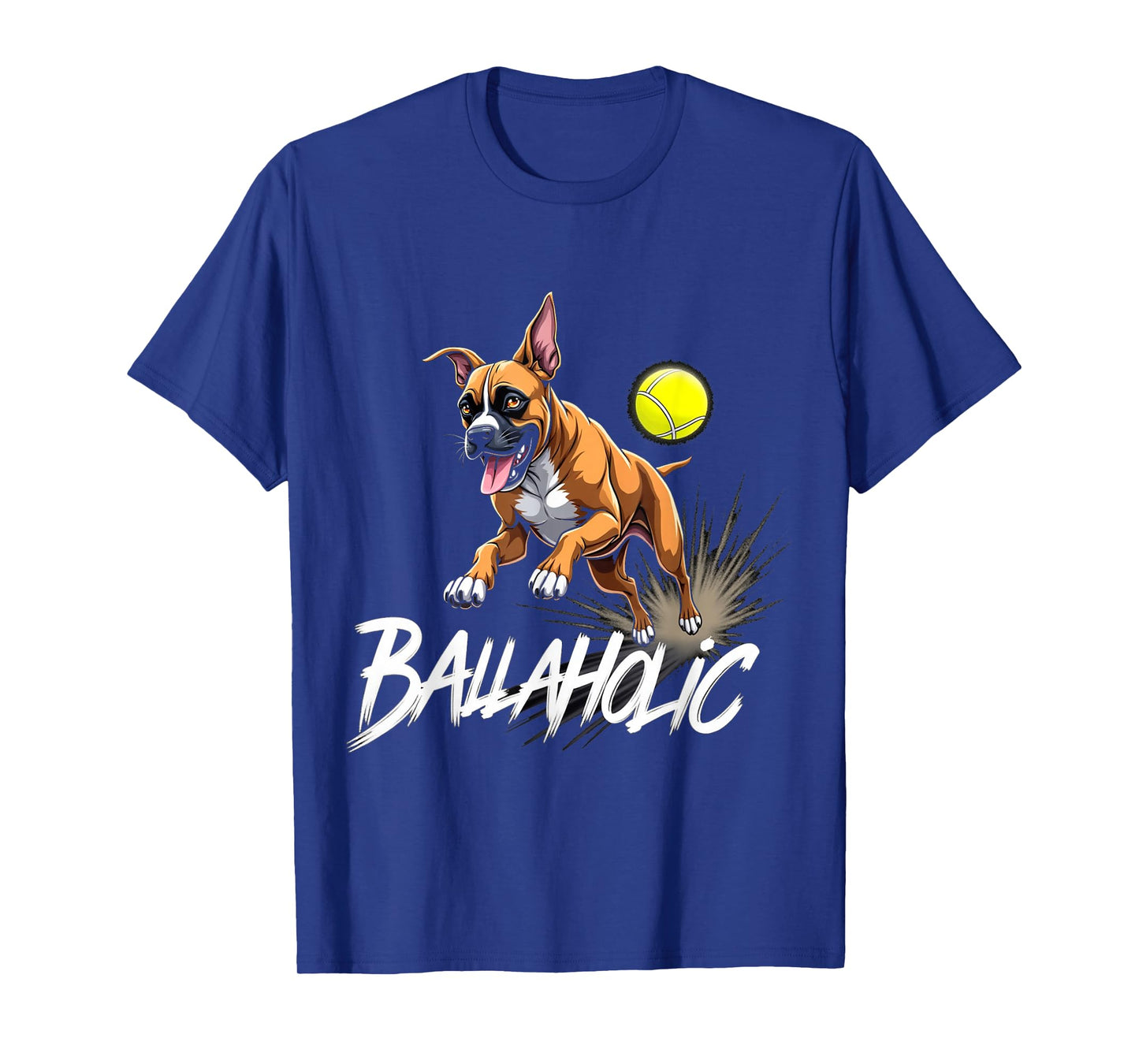 Funny Ballaholic Boxer Dog Chasing Ball T-Shirt