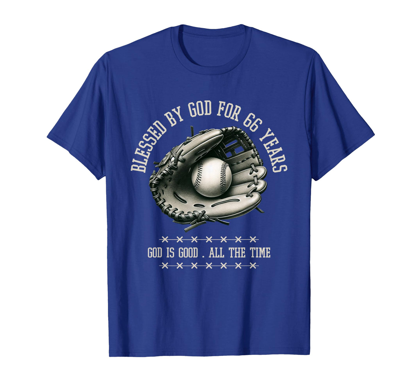 Blessed by God for 66 Years Old Baseball 66th Birthday Gifts T-Shirt