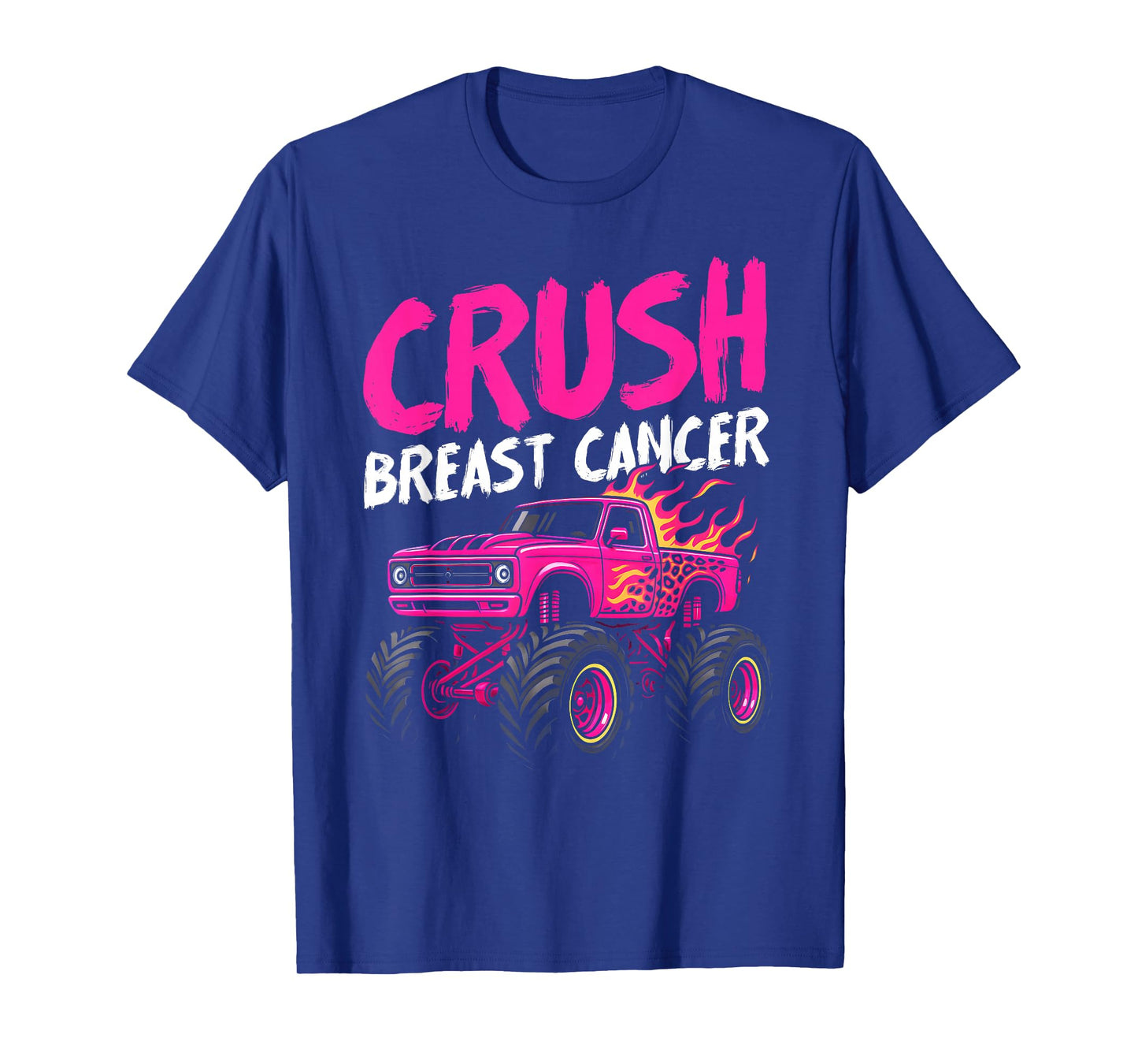 Crush Breast Cancer Awareness Monster Truck Toddler Boy Kids T-Shirt