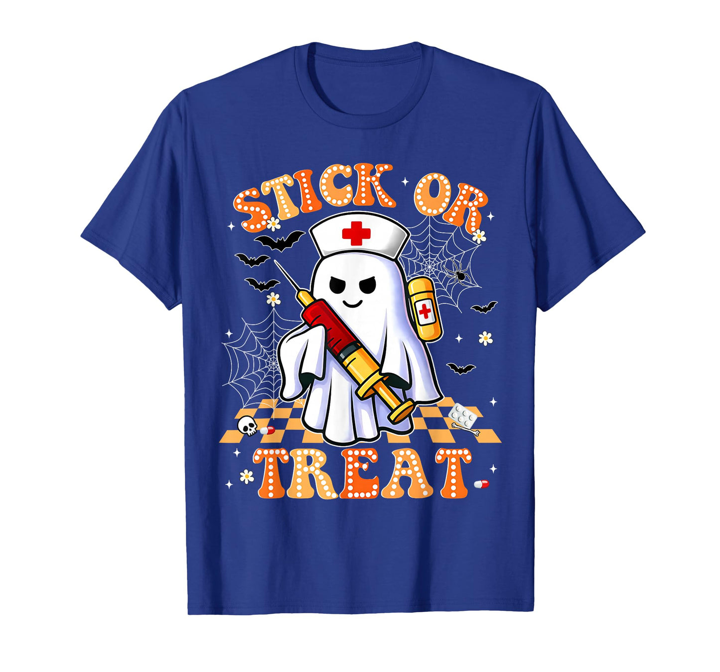 Funny Trick Or Treat Boo Nurse Halloween Costumes Men Women T-Shirt