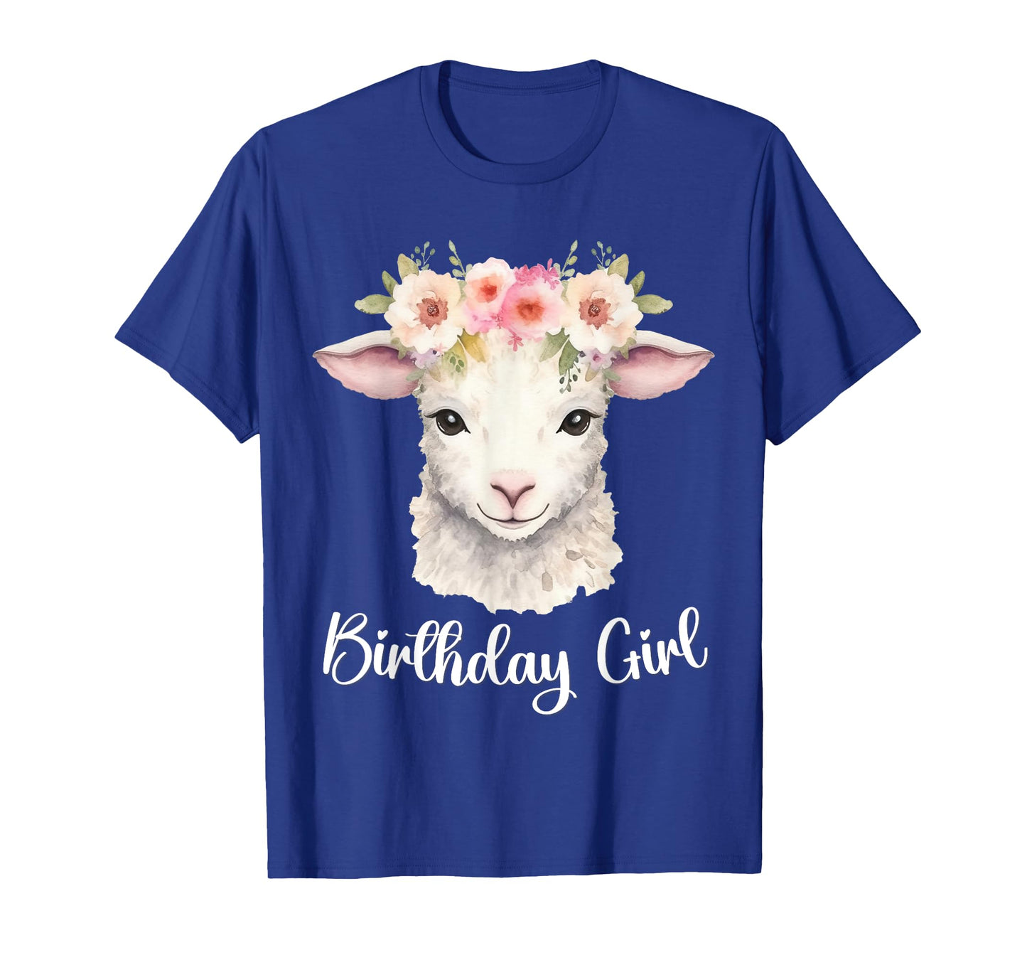 Lamb, Sheep with Flowers for the Birthday Girl T-Shirt