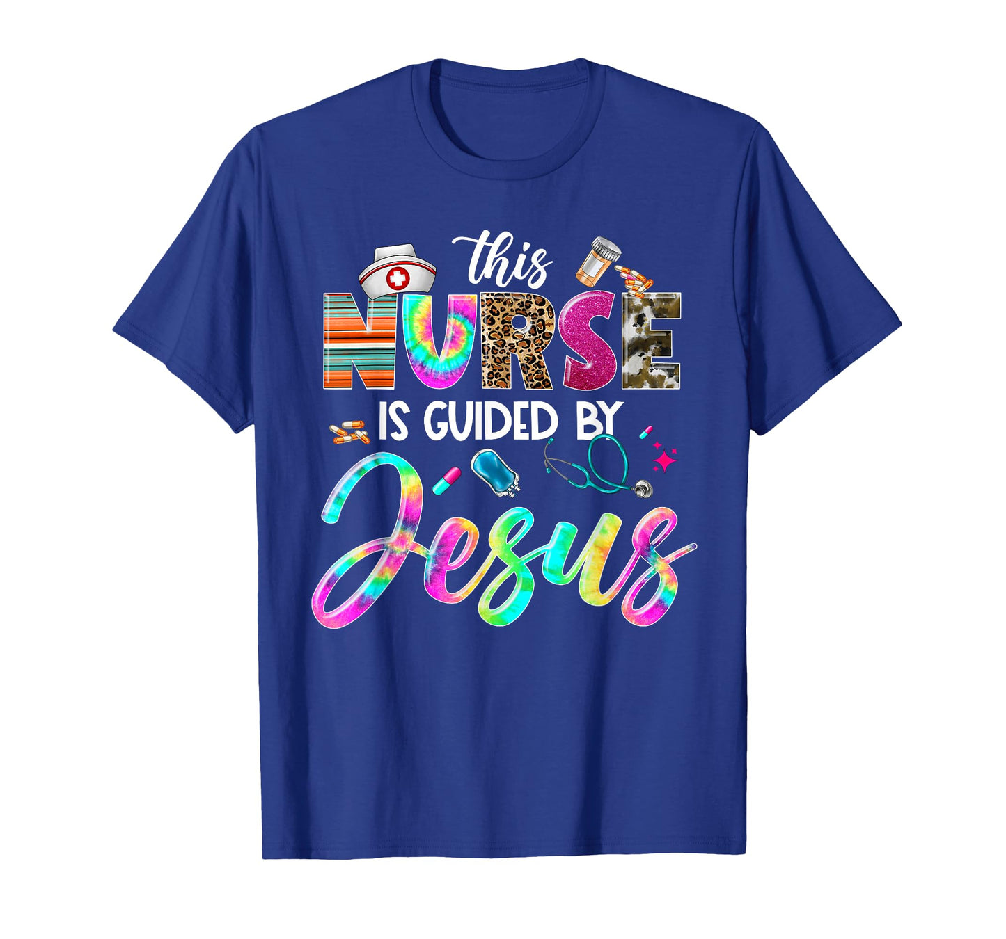 Nurse Guided by Jesus Christian Stethoscope RN LPN Nursing T-Shirt