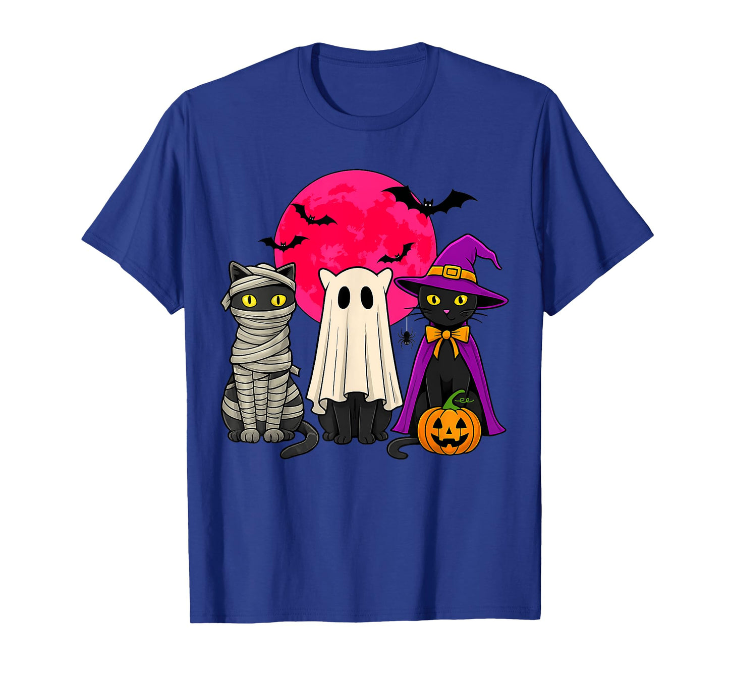 Black Cat Ghost Witch Halloween Costume Men Women Kids T-Shirt