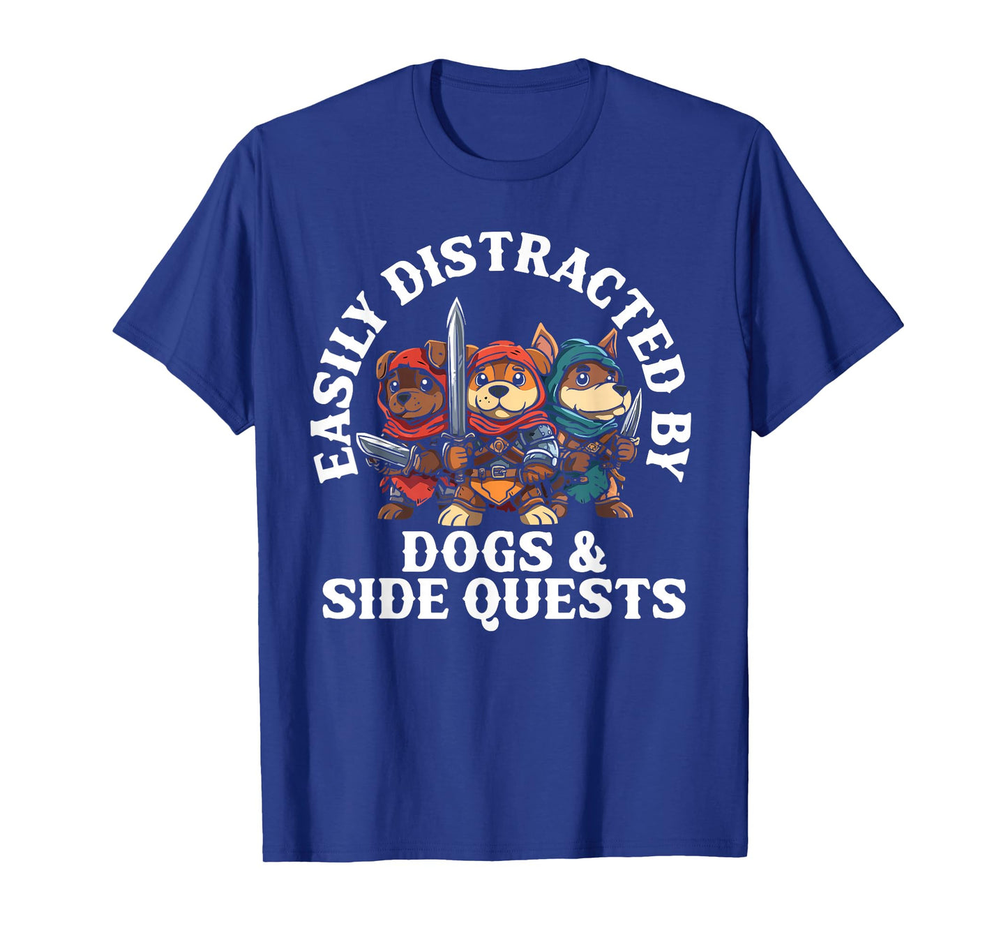 RPG Gamer Dog Distraction During Side Quest Nerdy T-Shirt