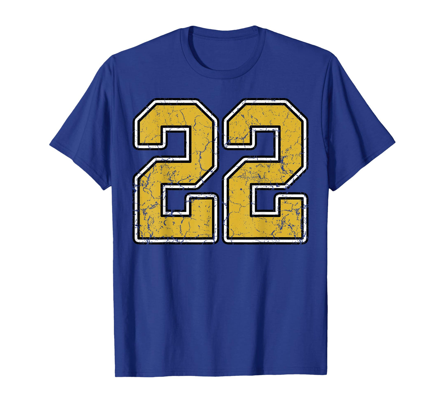 Old Gold Black White Sports Number 22 Jersey Uniform Player T-Shirt