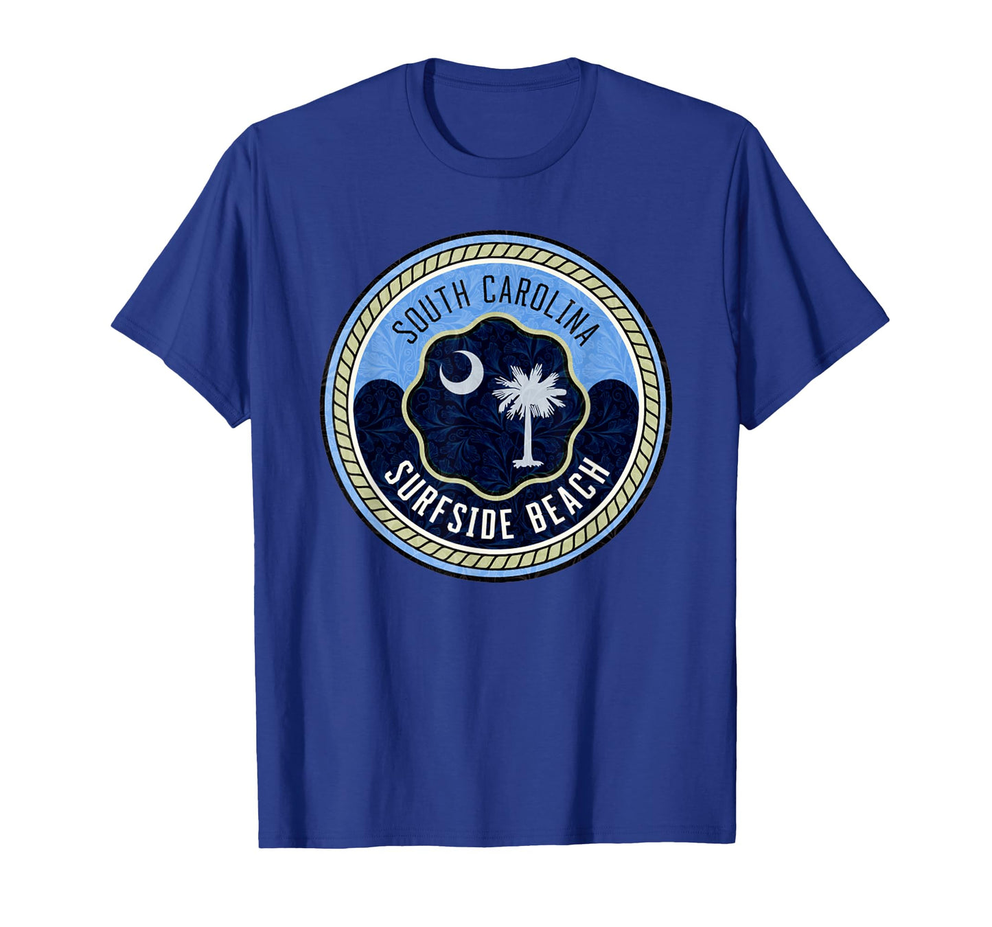Surfside Beach South Carolina Vintage Monogram Vacation T-Shirt