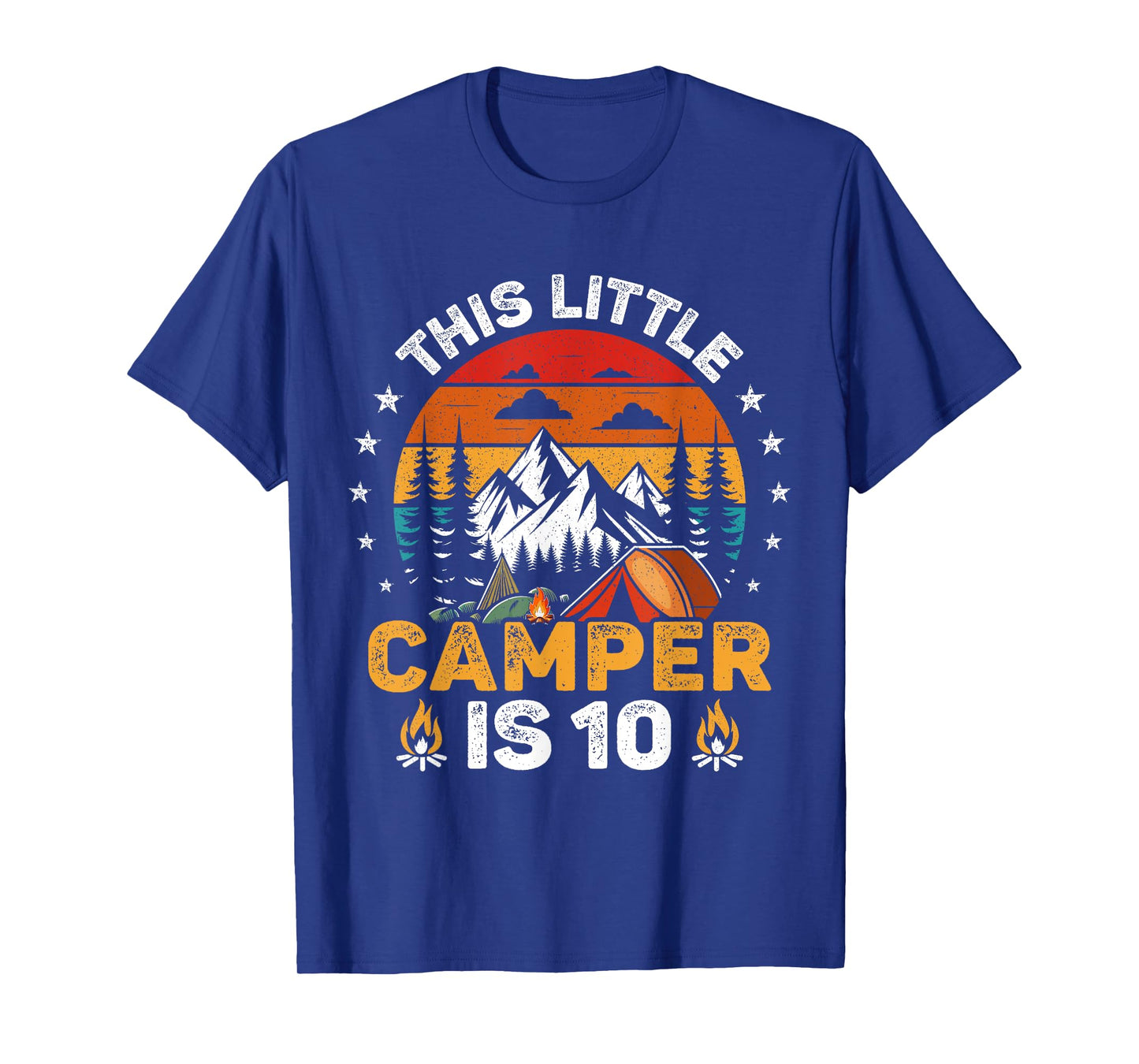 This Little Camper is 10 Year Old 10th Birthday Camping Bday T-Shirt