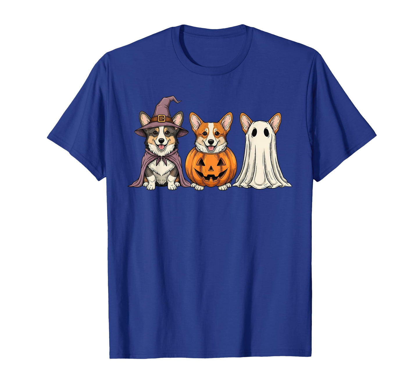 Spooky Ghost Corgi Pumpkin Halloween Dog Lover T-Shirt
