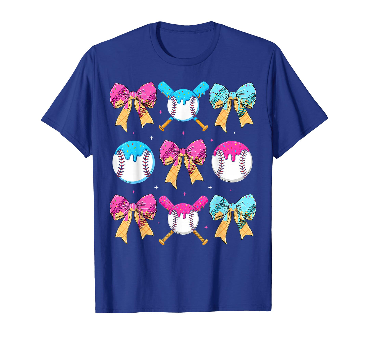 Baseball Sister Drip Bow Ice Cream Drip Girls Sprinkle Youth T-Shirt